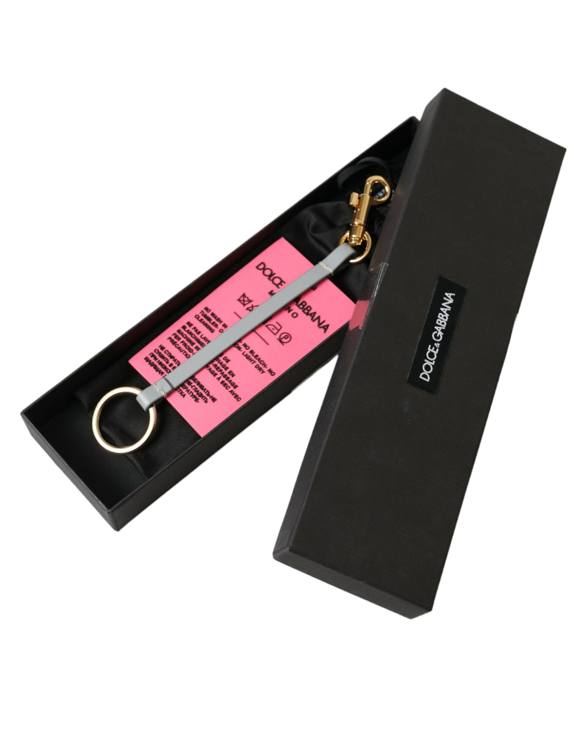 Dolce & Gabbana Pink Silicone DG Logo Gold Brass Keychain - Maison Luxe
