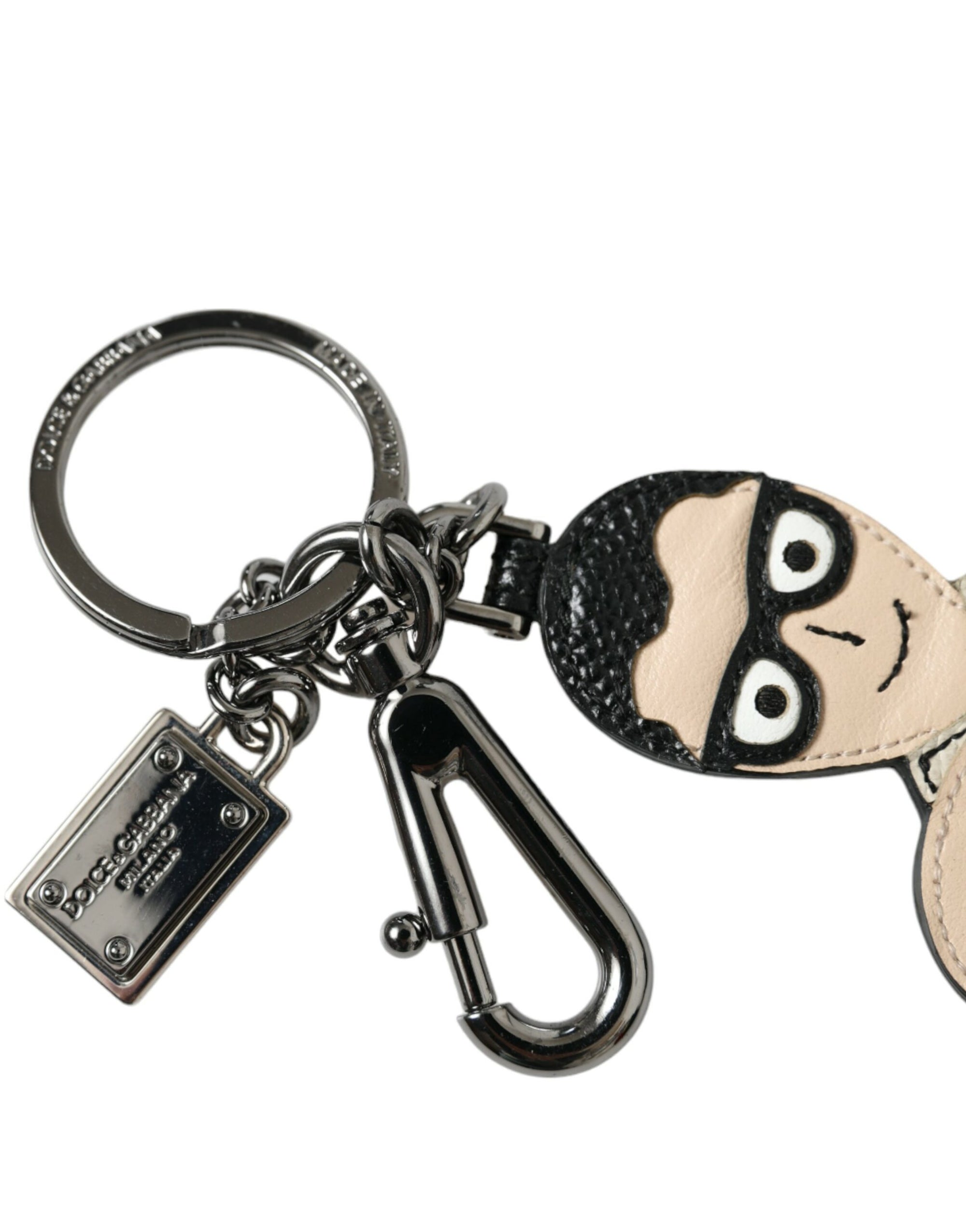 Dolce & Gabbana Leather Dominico Stefano #DGFAMILY Logo Badge Keychain - Maison Luxe