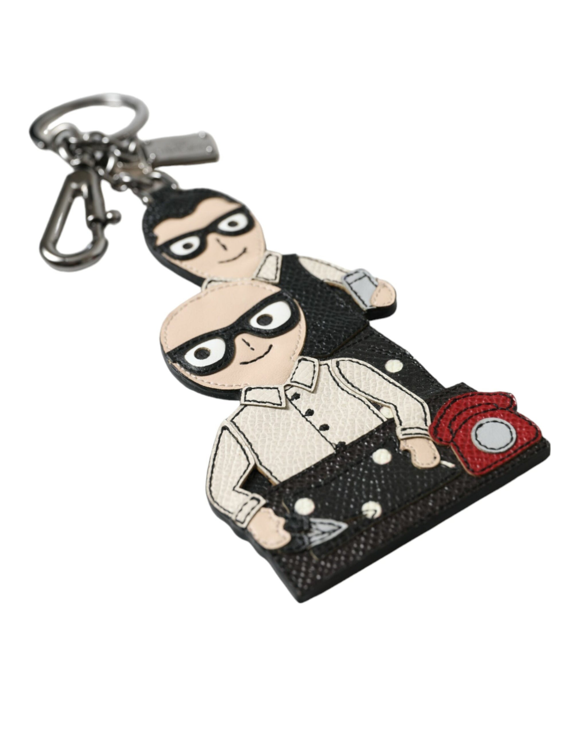 Dolce & Gabbana Leather Dominico Stefano #DGFAMILY Logo Badge Keychain - Maison Luxe