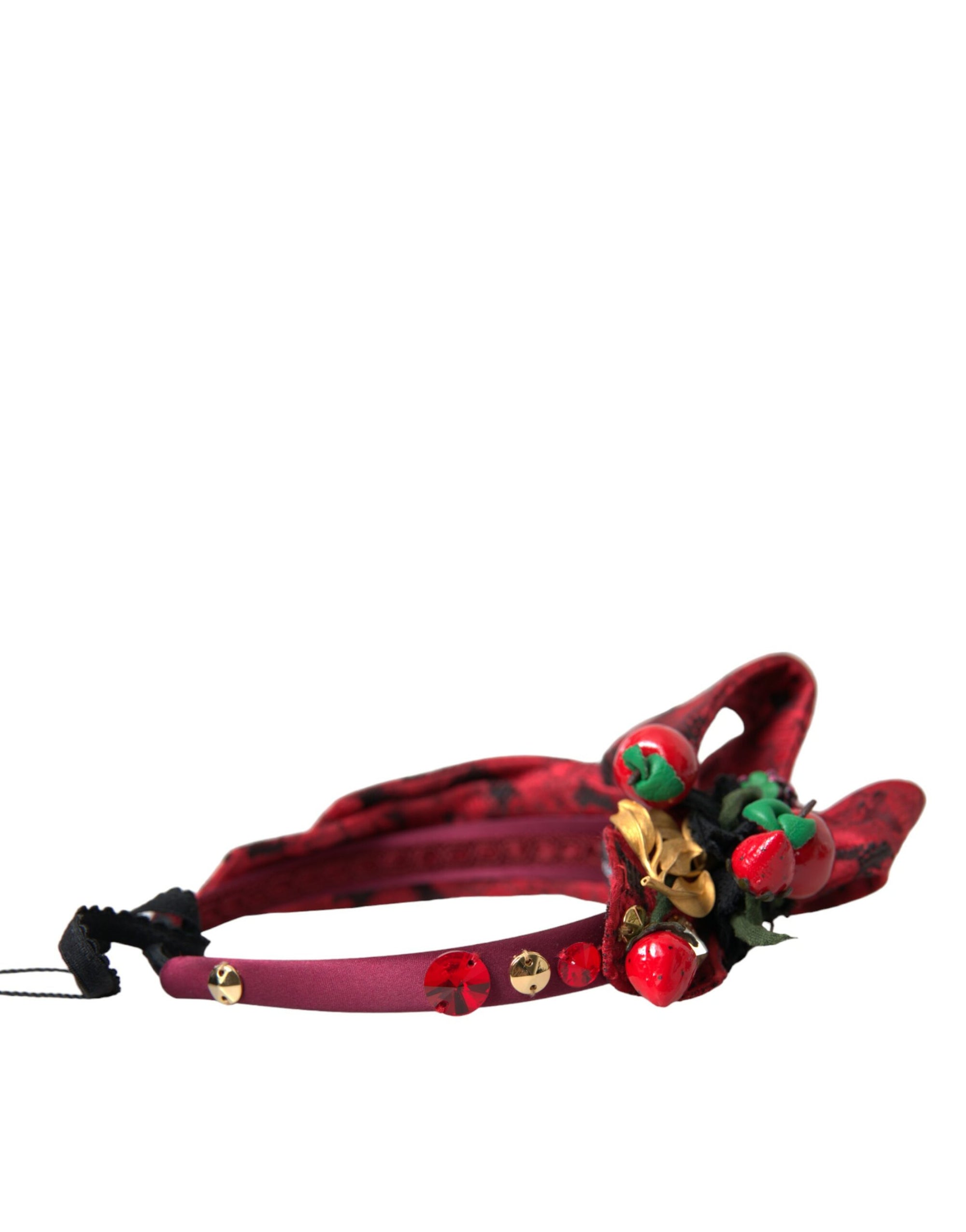 Dolce & Gabbana Red Cherry Sicily Embellished Women Hairband Diadem - Maison Luxe