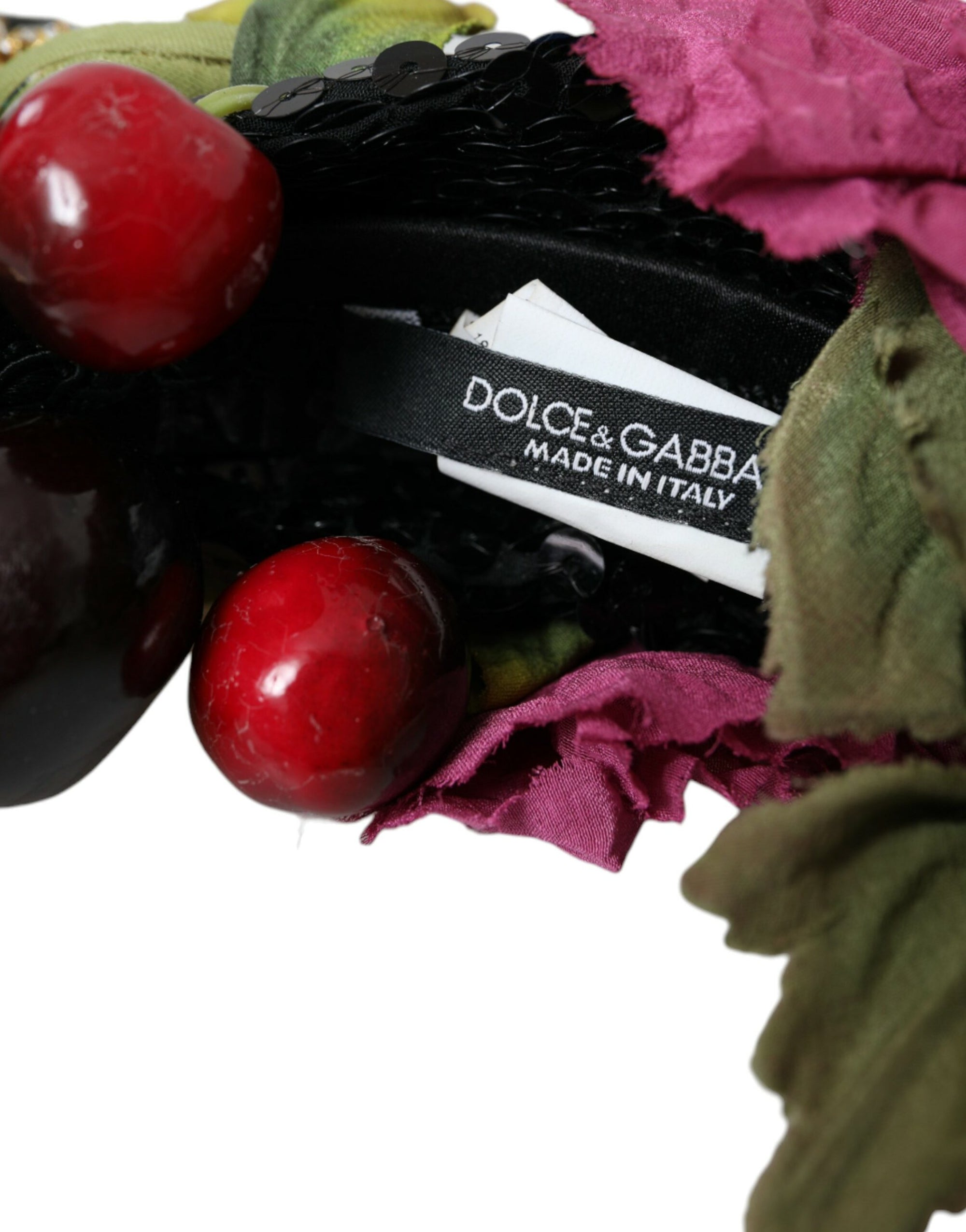 Dolce & Gabbana Red Watermelon Cherry Crystal Hairband Statement Diadem - Maison Luxe
