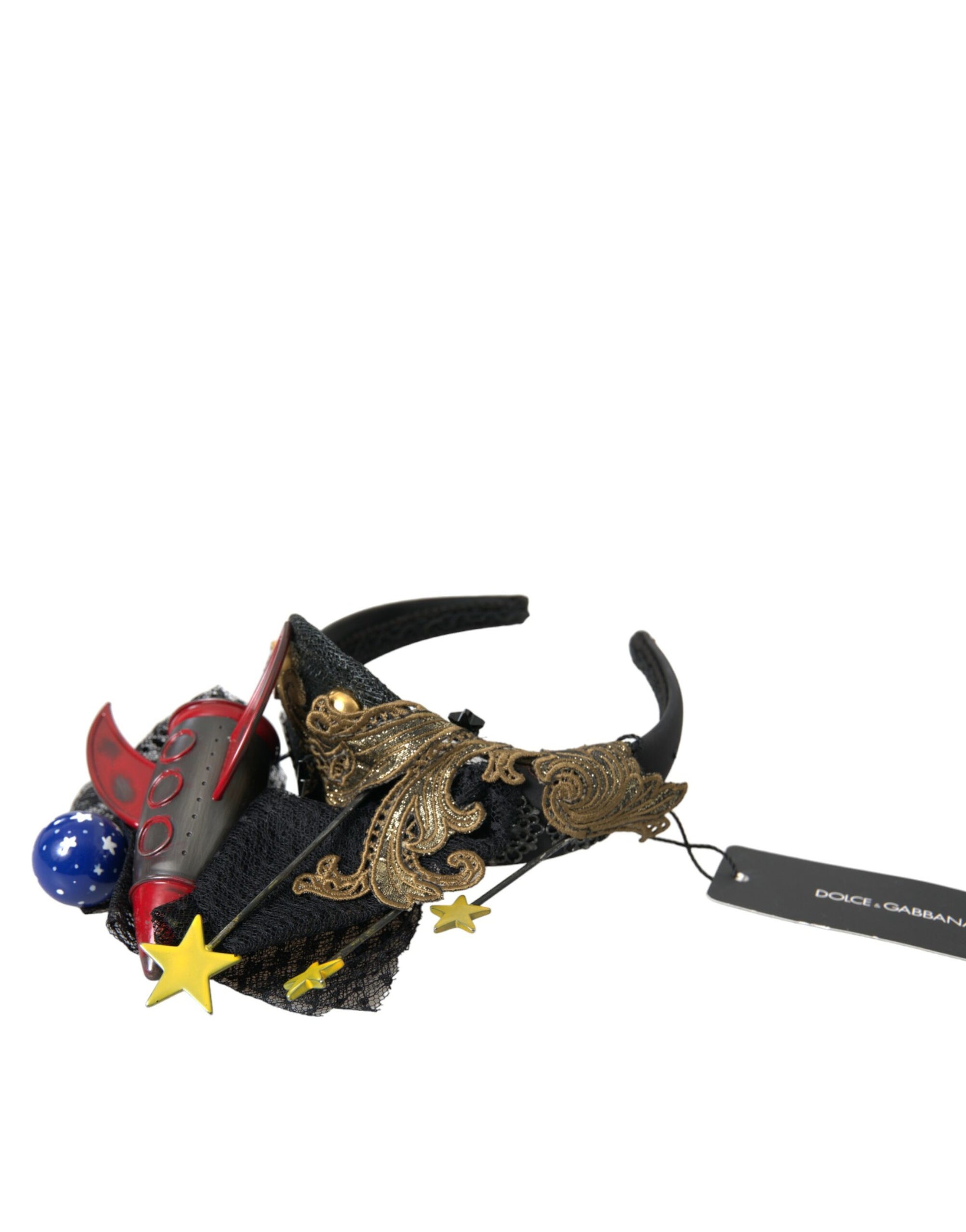 Dolce & Gabbana Multicolor Missile Rocket Crystal Stars Headband Diadem - Maison Luxe
