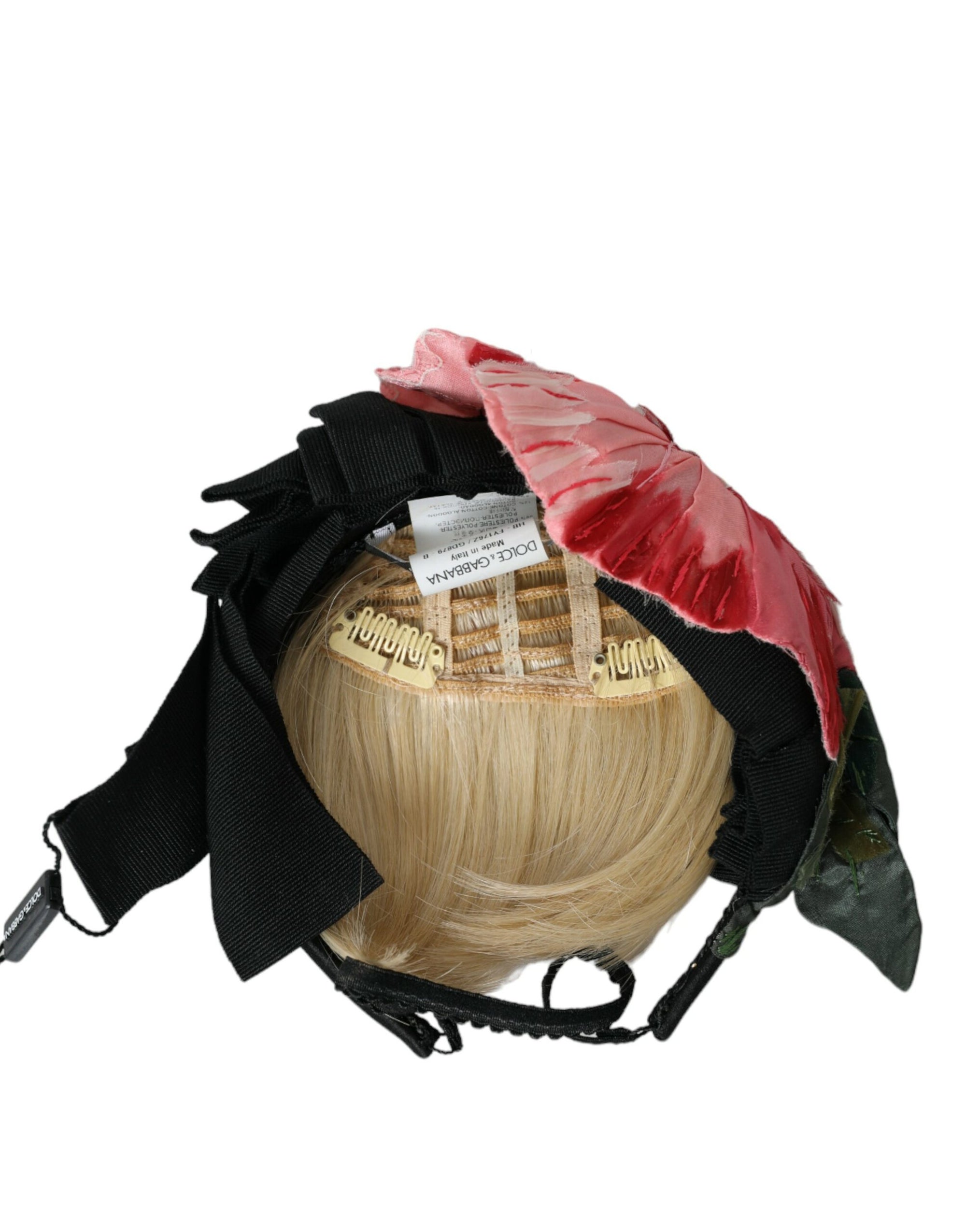 Dolce & Gabbana Black Viscose White Hair Parrucchiera Headband Diadem - Maison Luxe