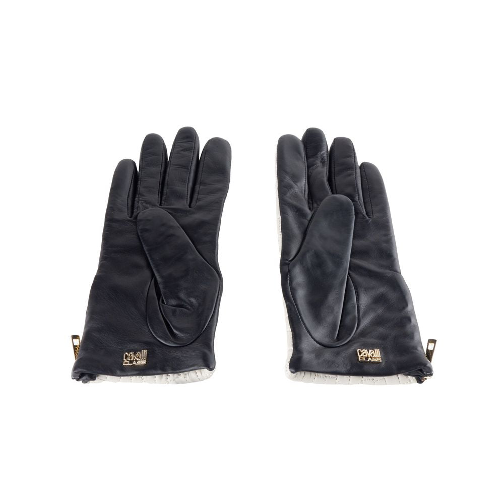 Cavalli Class Gray Lambskin Women Glove - Maison Luxe