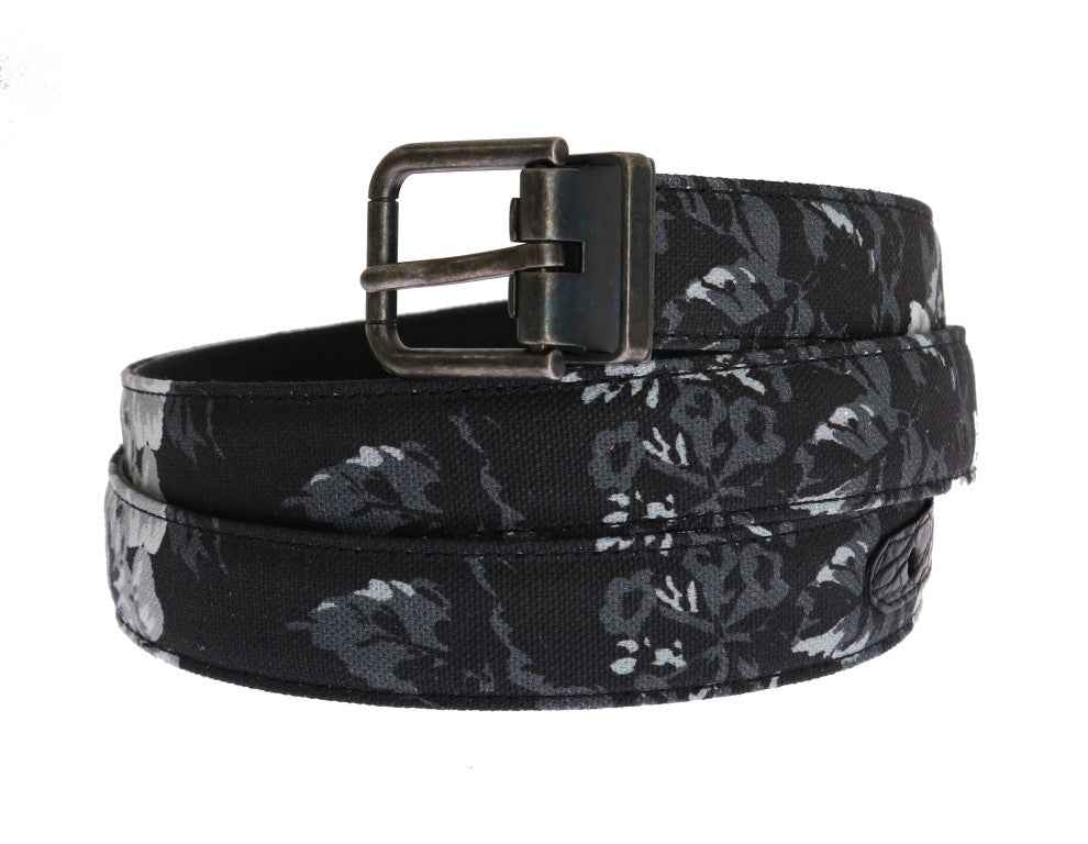 Dolce & Gabbana Black Cayman Linen Leather Belt