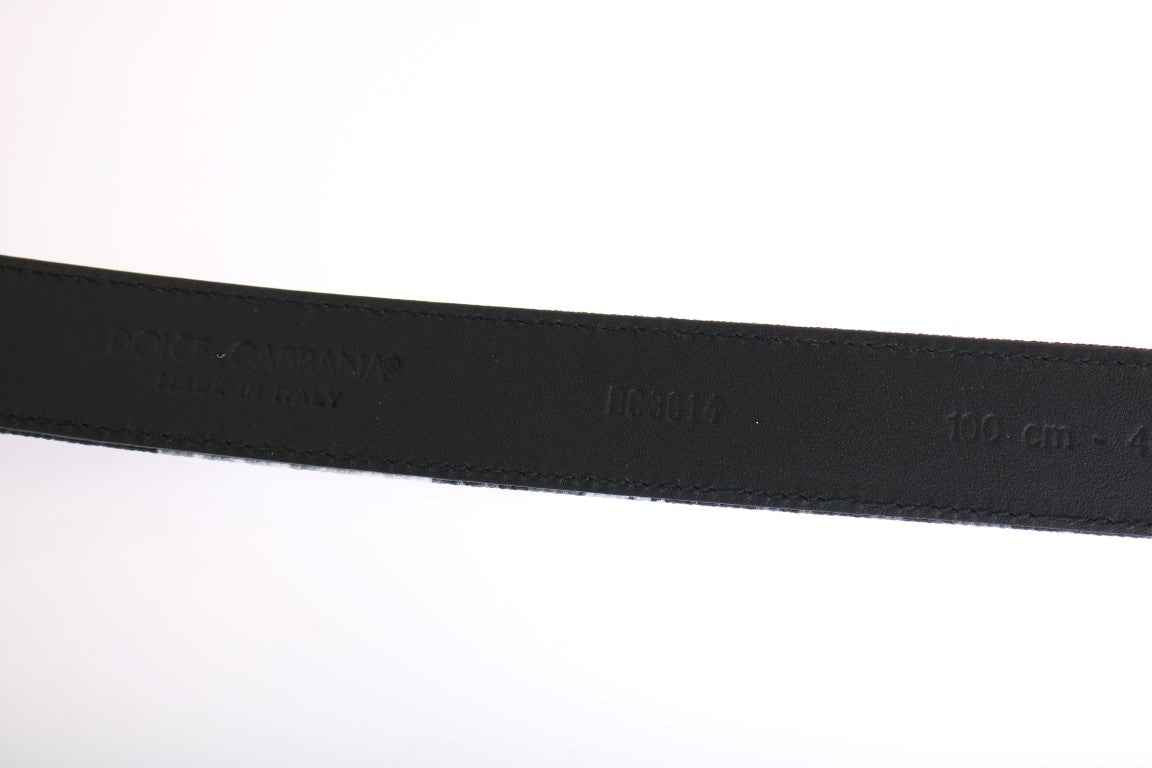 Dolce & Gabbana Black Cayman Linen Leather Belt