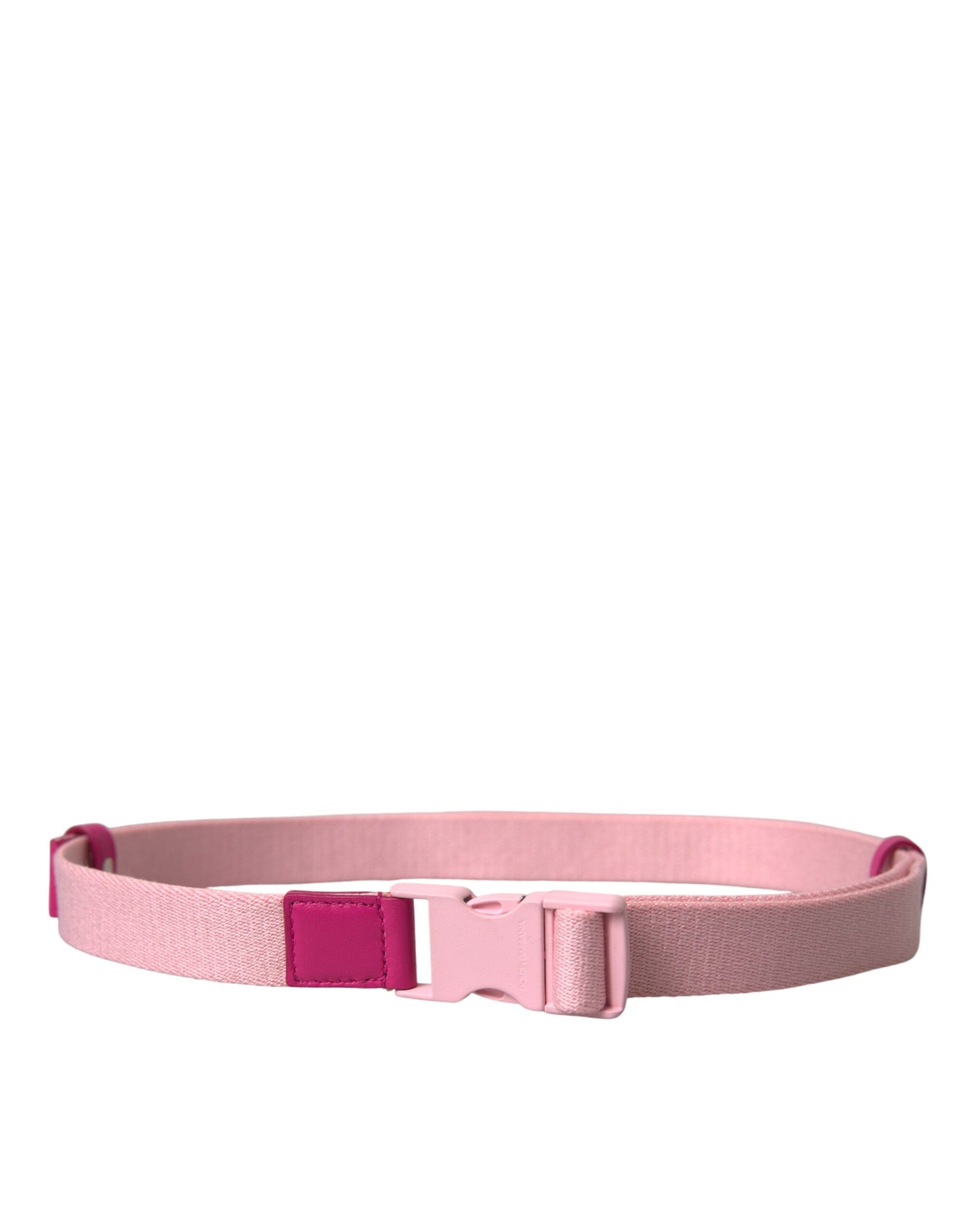 Dolce & Gabbana Pink Canvas Stretch Plastic Buckle Women Belt - Maison Luxe