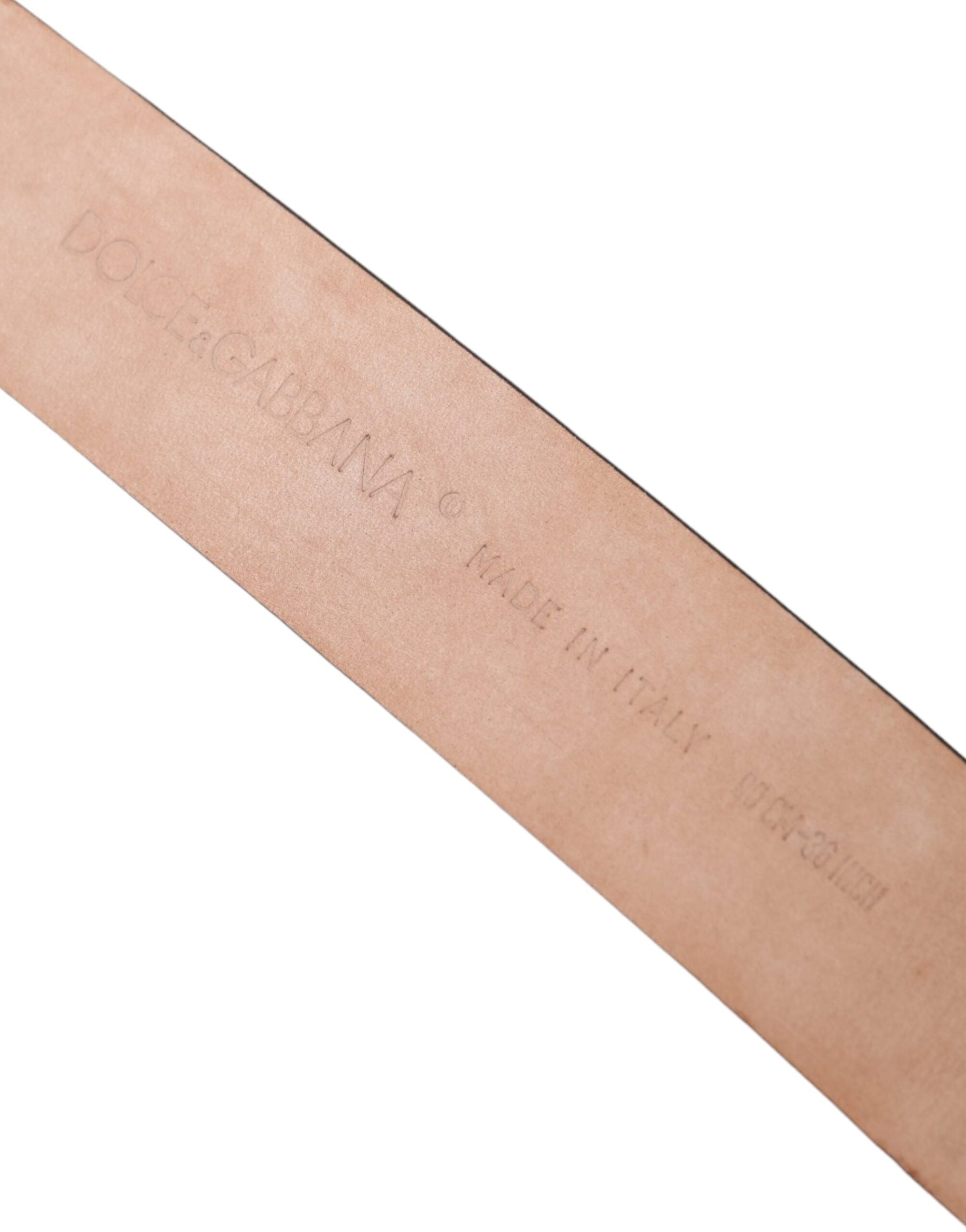 Dolce & Gabbana Brown Exotic Leather Silver Metal Buckle Belt - Maison Luxe