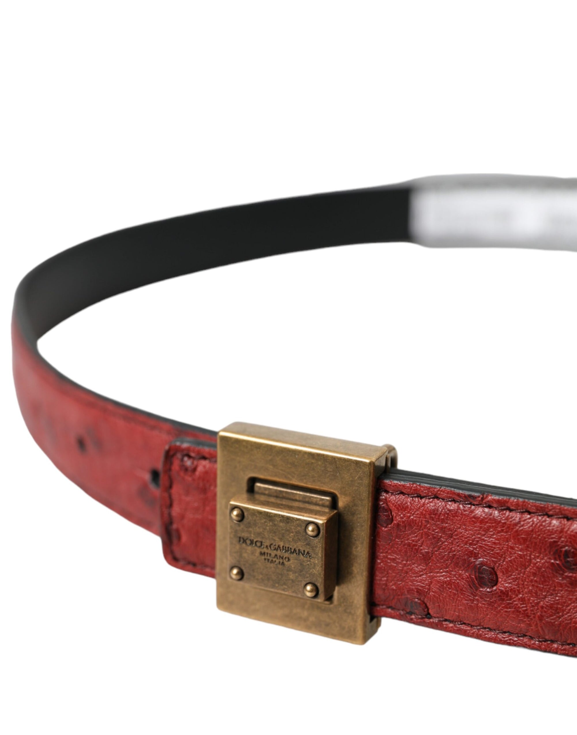Dolce & Gabbana Brown Leather Square Metal Buckle Belt - Maison Luxe
