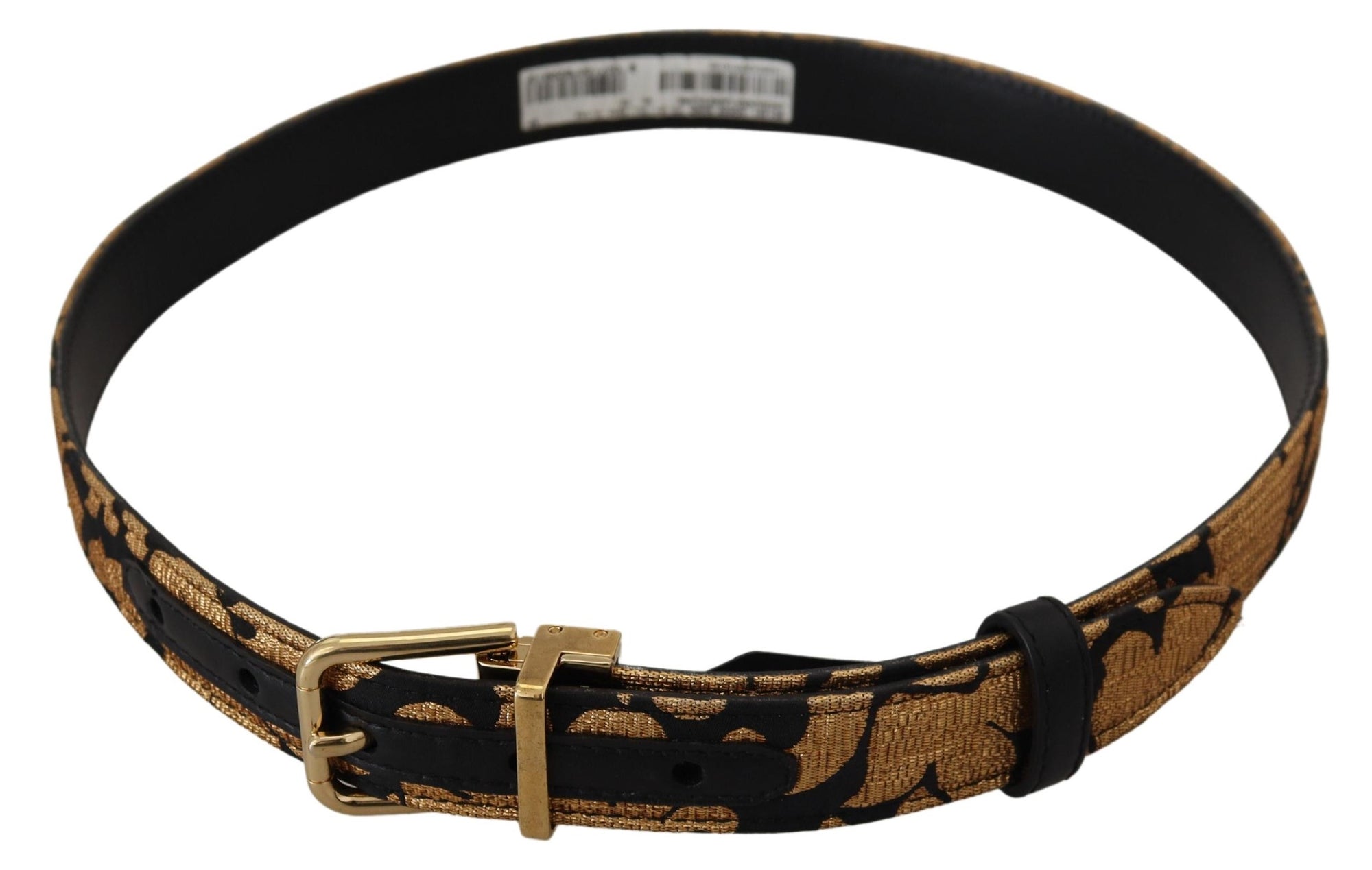 Dolce & Gabbana Multicolor Jacquard Leather Logo Buckle Belt - Maison Luxe