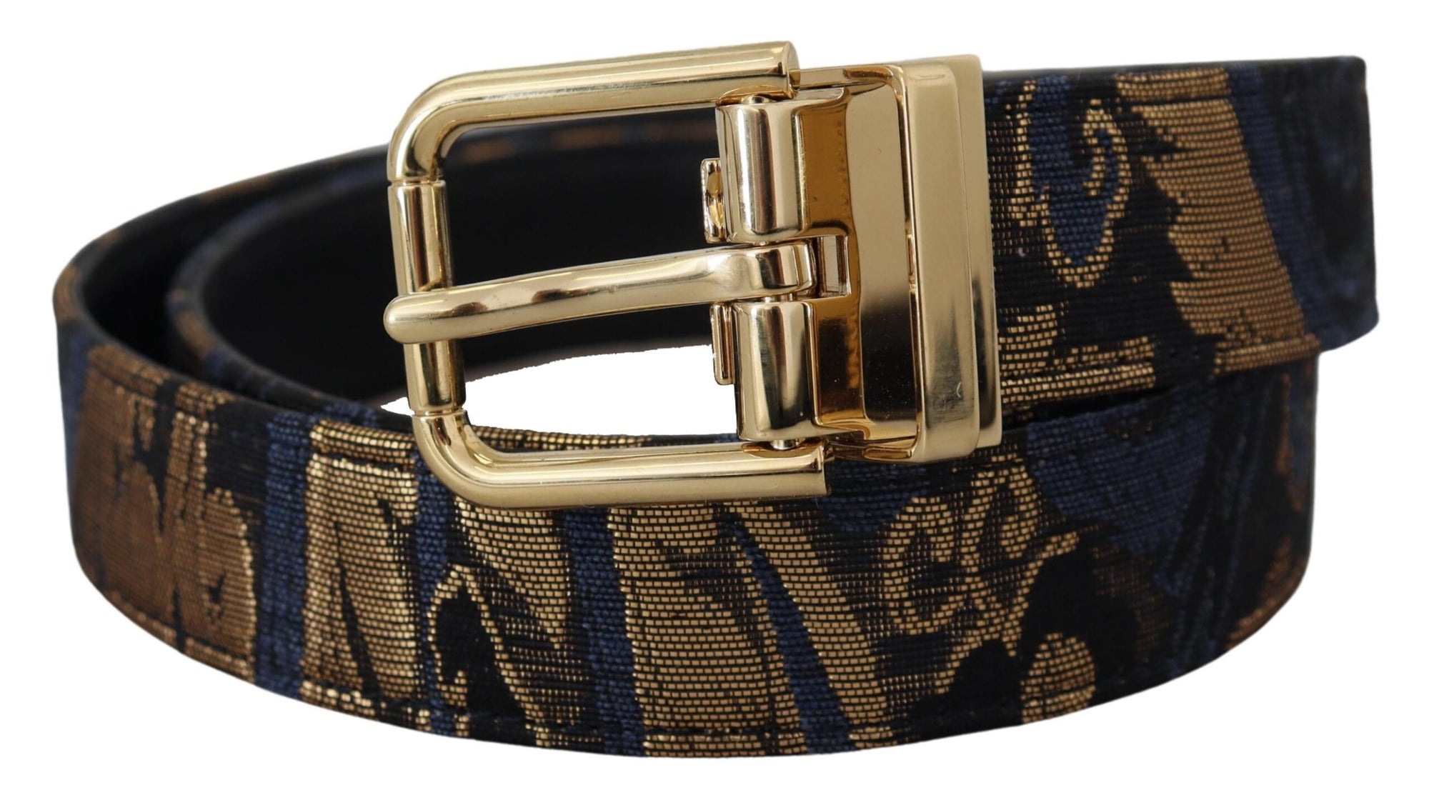 Dolce & Gabbana Multicolor Jacquard Leather Logo Buckle Belt - Maison Luxe