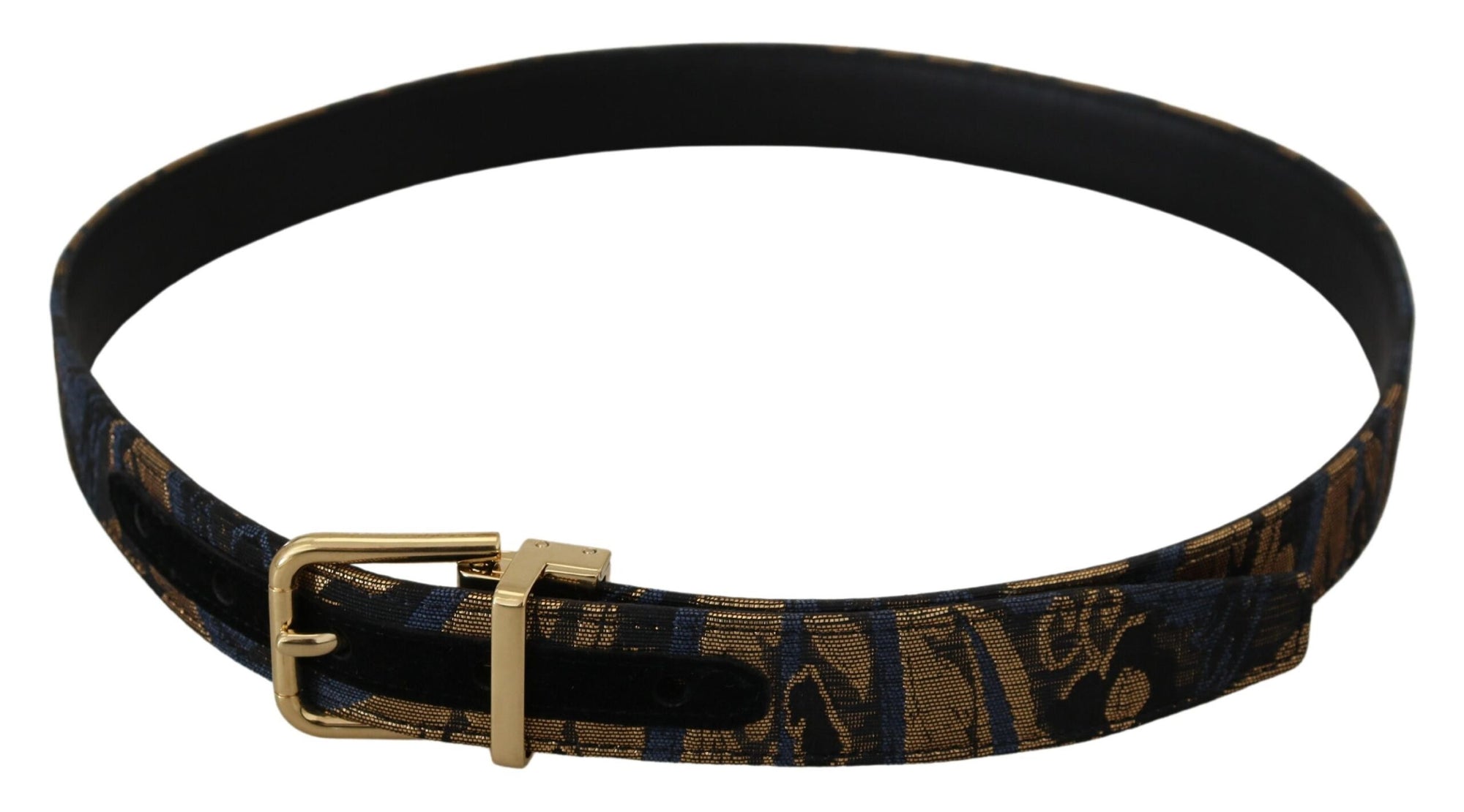 Dolce & Gabbana Multicolor Jacquard Leather Logo Buckle Belt - Maison Luxe