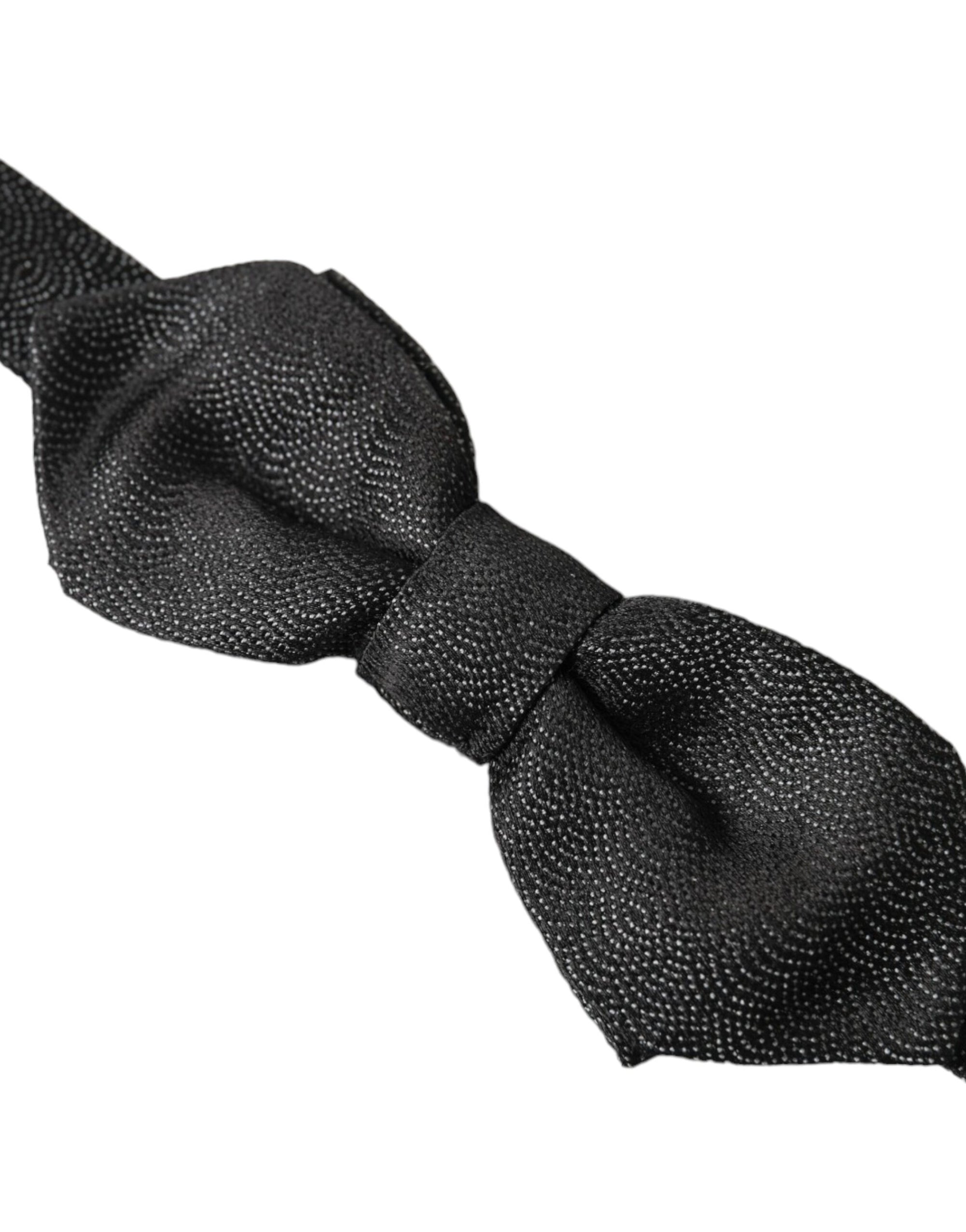 Dolce & Gabbana Black Silk Adjustable Neck Men Bow Tie - Maison Luxe