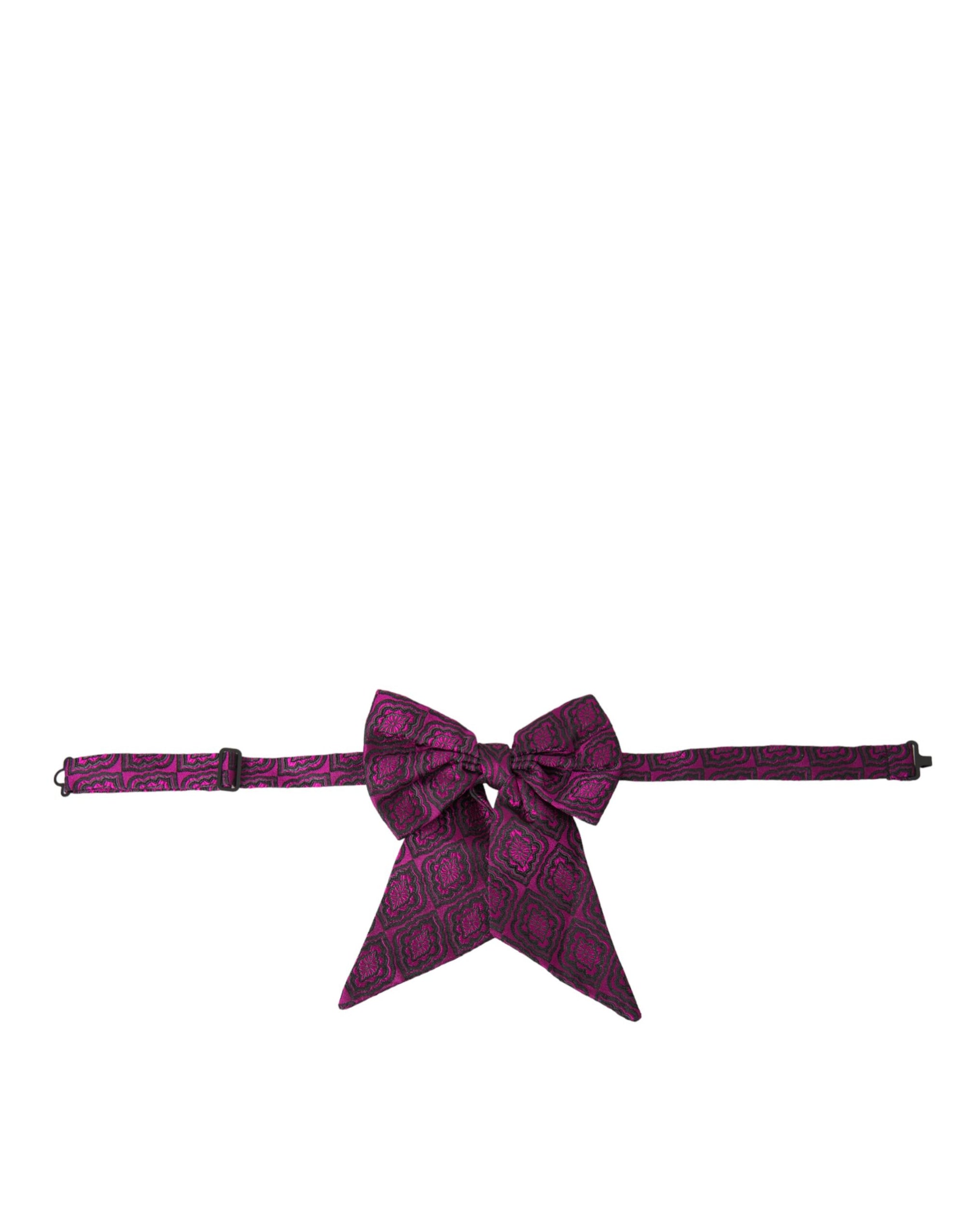 Dolce & Gabbana Purple Ribbon Silk Adjustable Neck Men Bow Tie - Maison Luxe