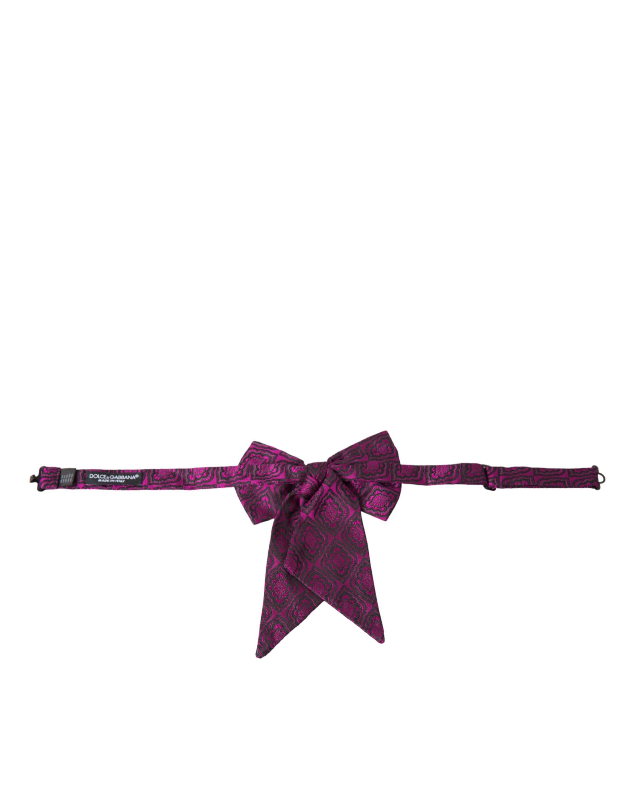 Dolce & Gabbana Purple Ribbon Silk Adjustable Neck Men Bow Tie - Maison Luxe