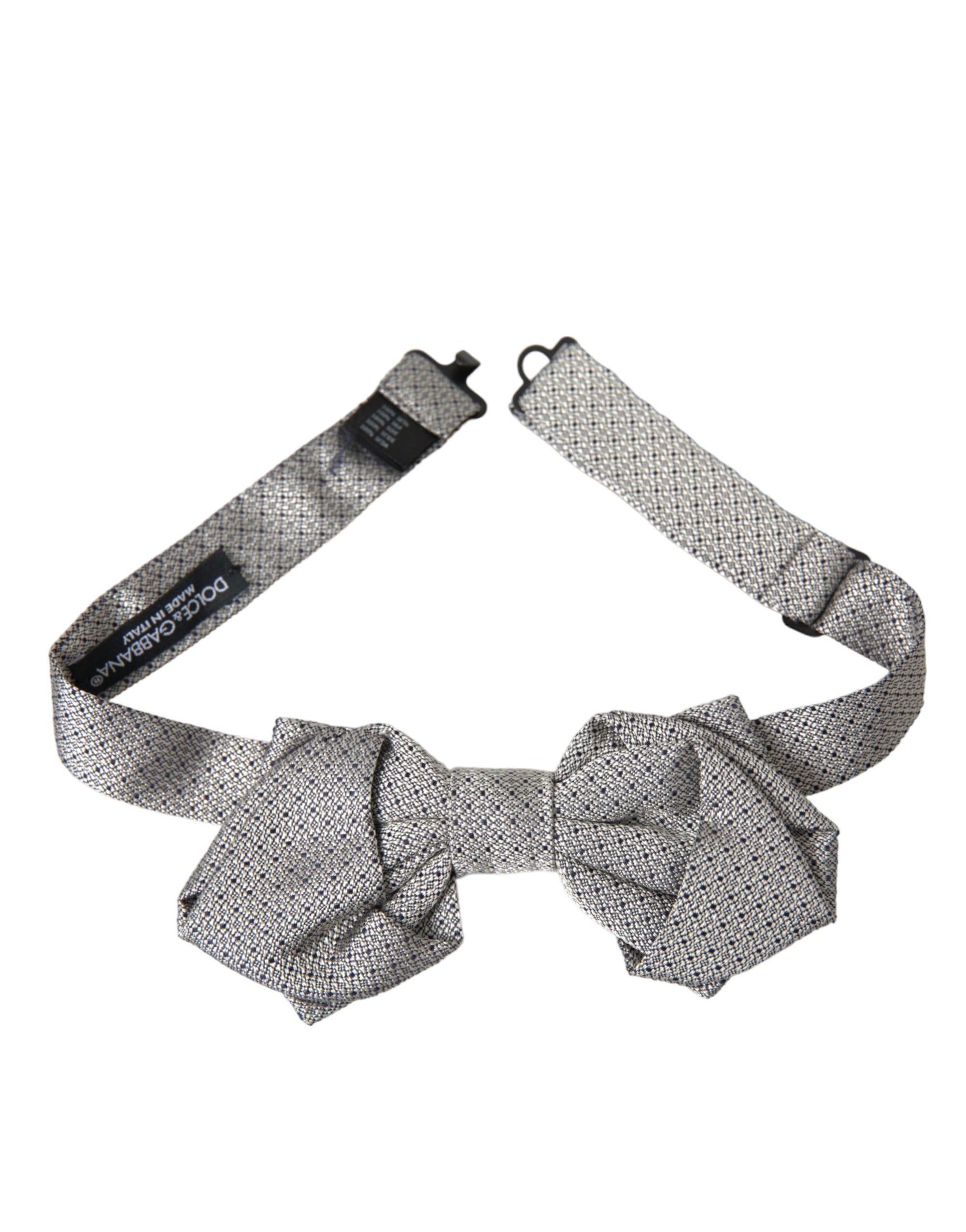 Dolce & Gabbana Gray Silk Adjustable Neck Men Bow Tie - Maison Luxe