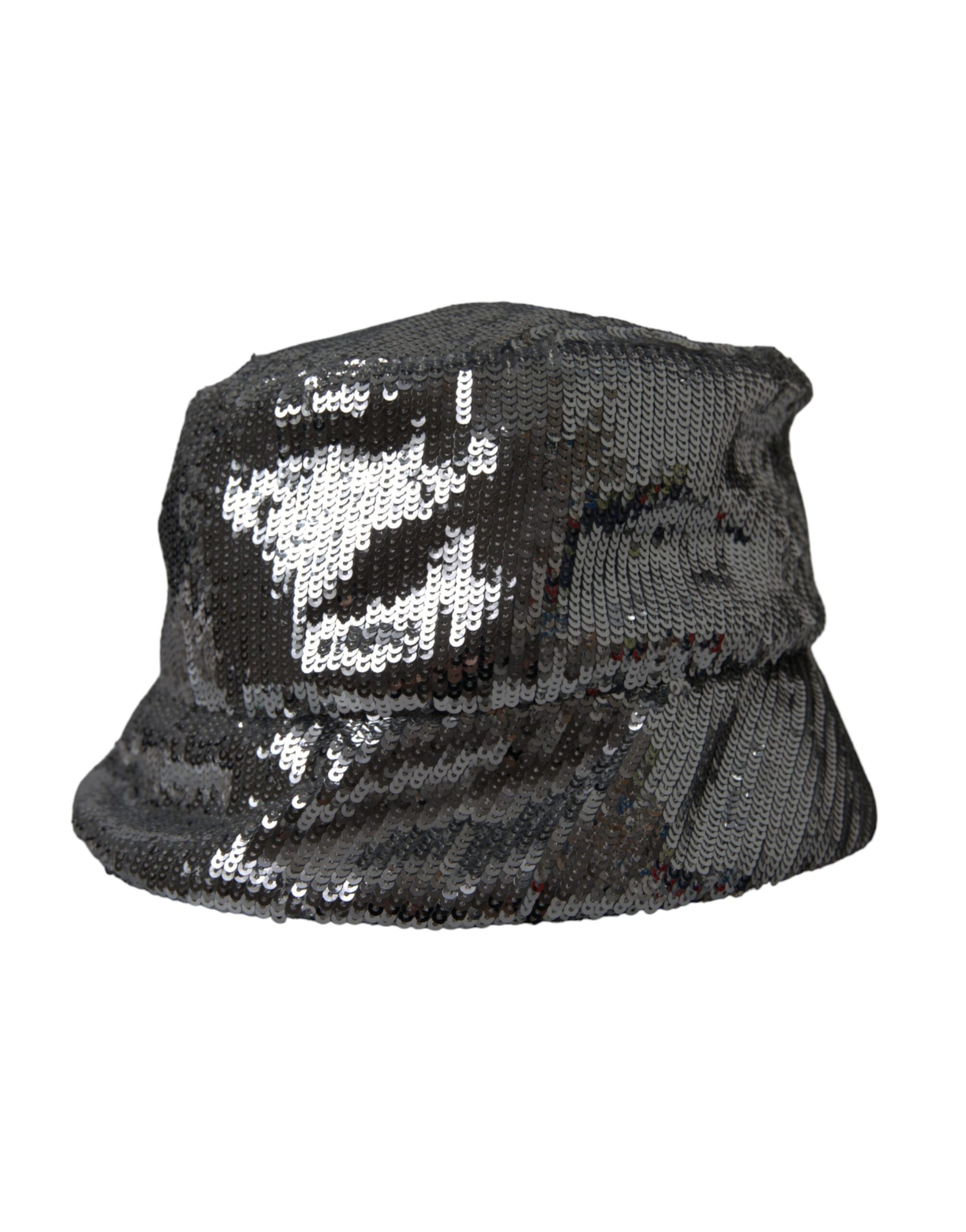 Dolce & Gabbana Silver Sequined Nylon Bucket Hat Men - Maison Luxe