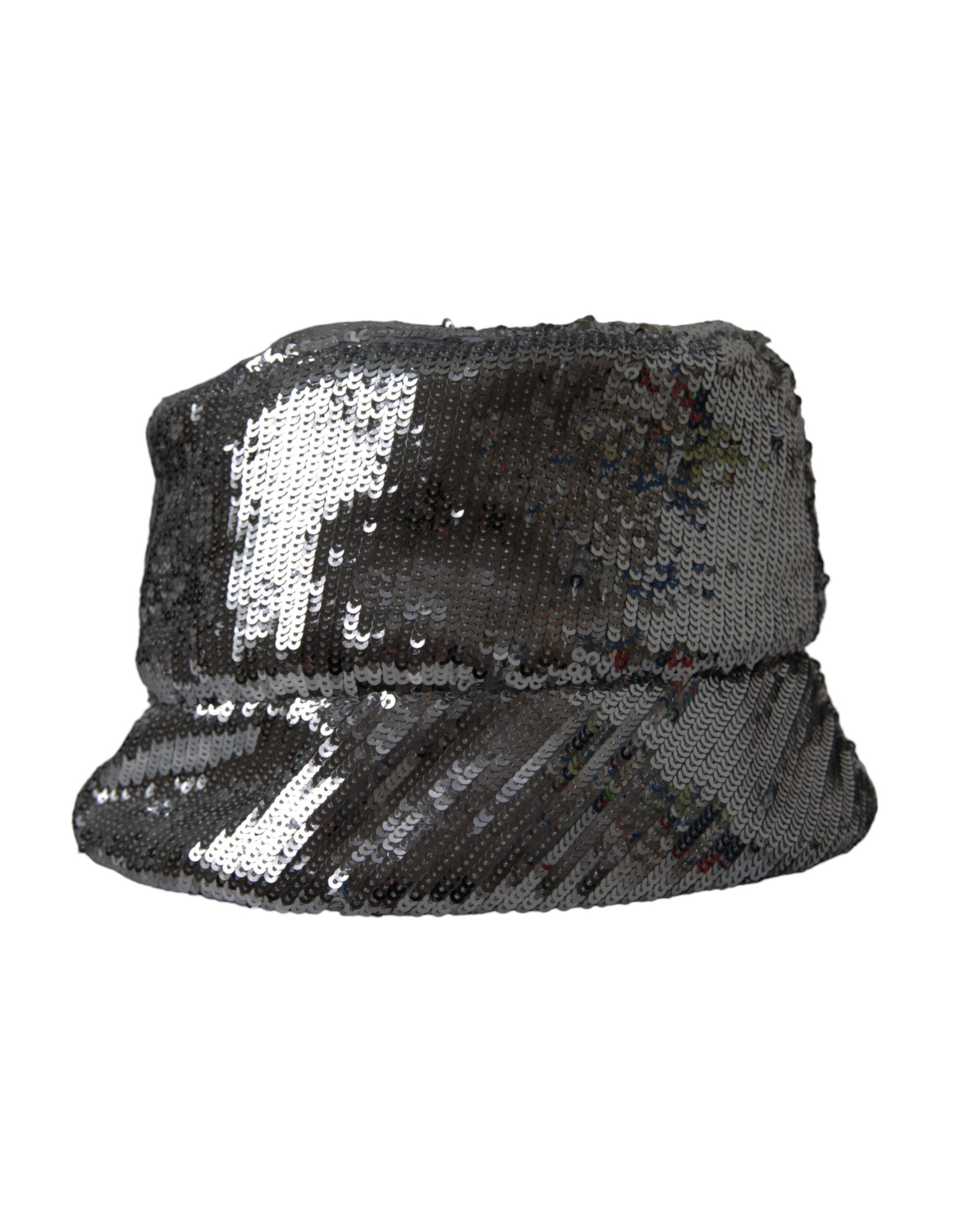 Dolce & Gabbana Silver Sequined Nylon Bucket Hat Men - Maison Luxe