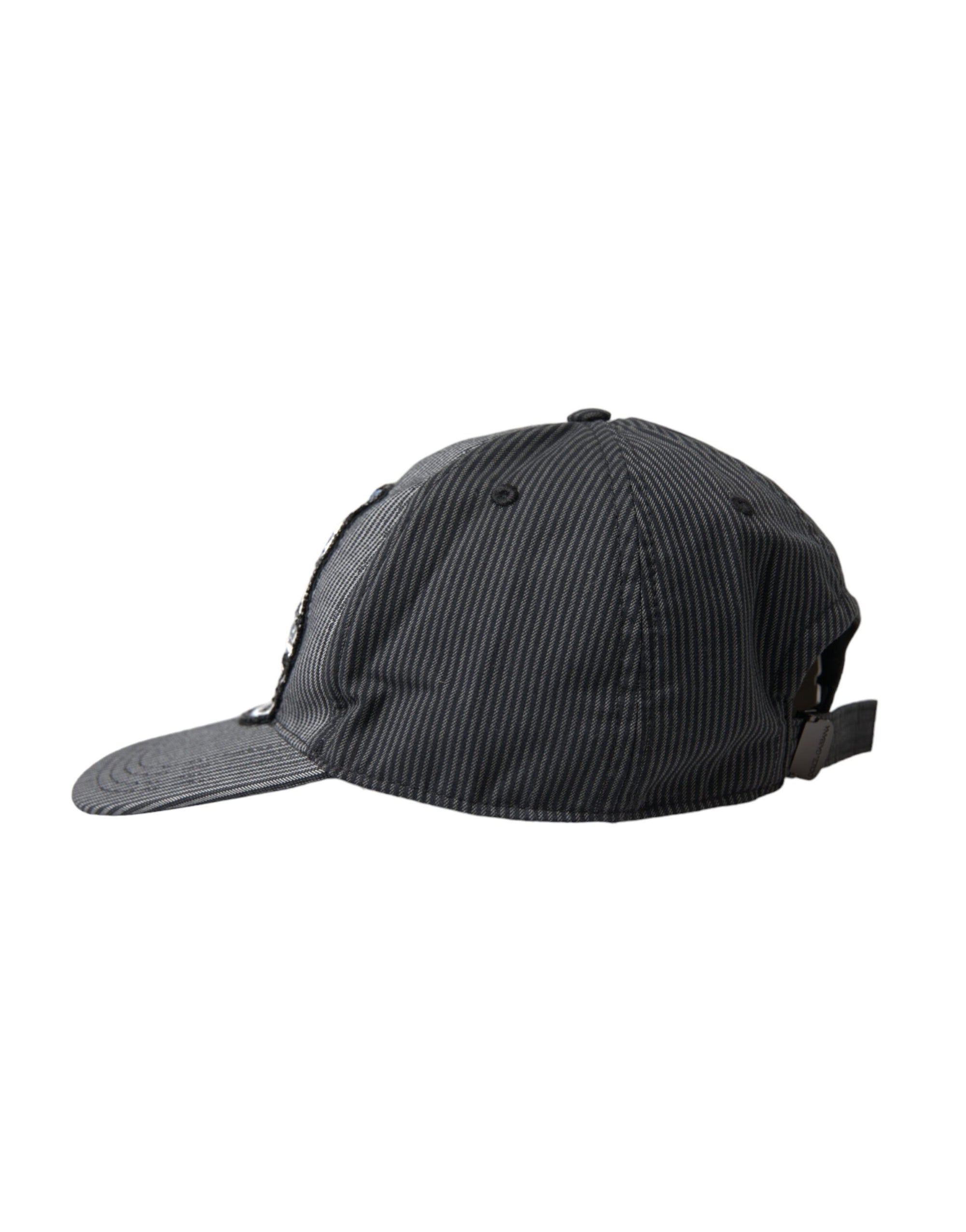Dolce & Gabbana Black Cotton Embellished Baseball Hat Men - Maison Luxe