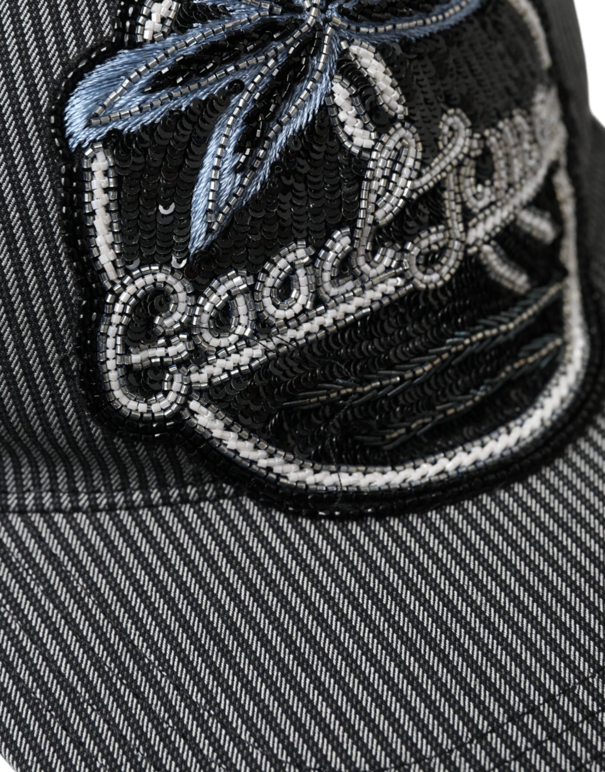 Dolce & Gabbana Black Cotton Embellished Baseball Hat Men - Maison Luxe
