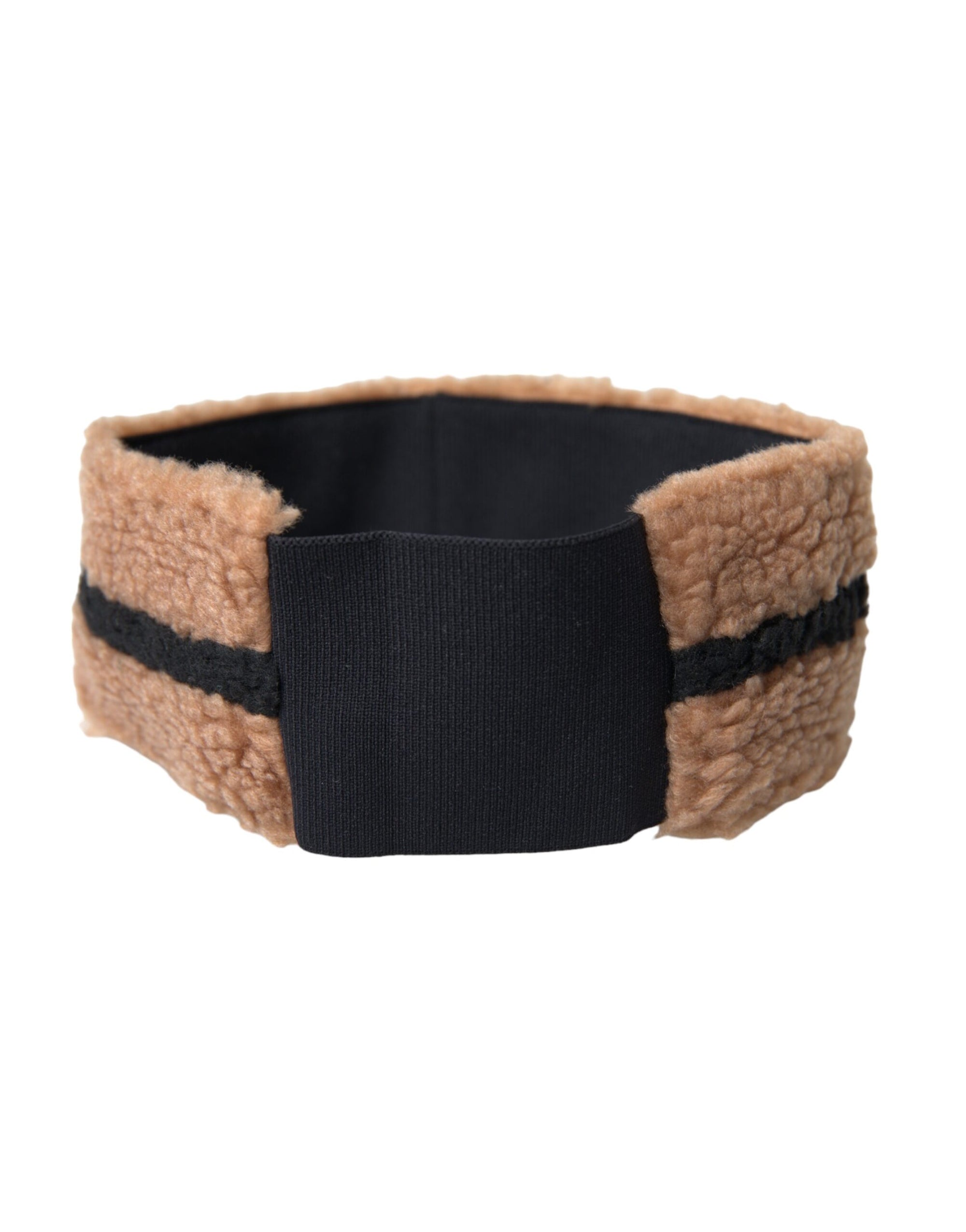Dolce & Gabbana Brown Black Fleece Wool Head Band Hat Men - Maison Luxe