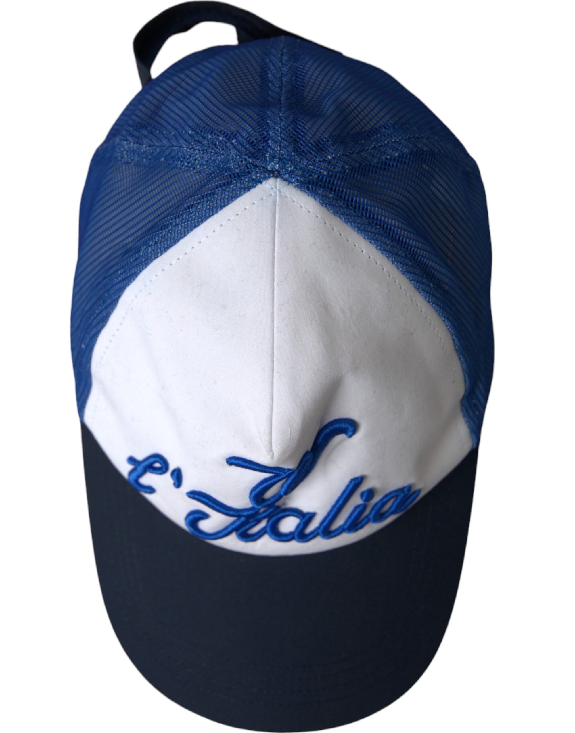 Dolce & Gabbana Blue White Black Italia Mesh Baseball Hat - Maison Luxe