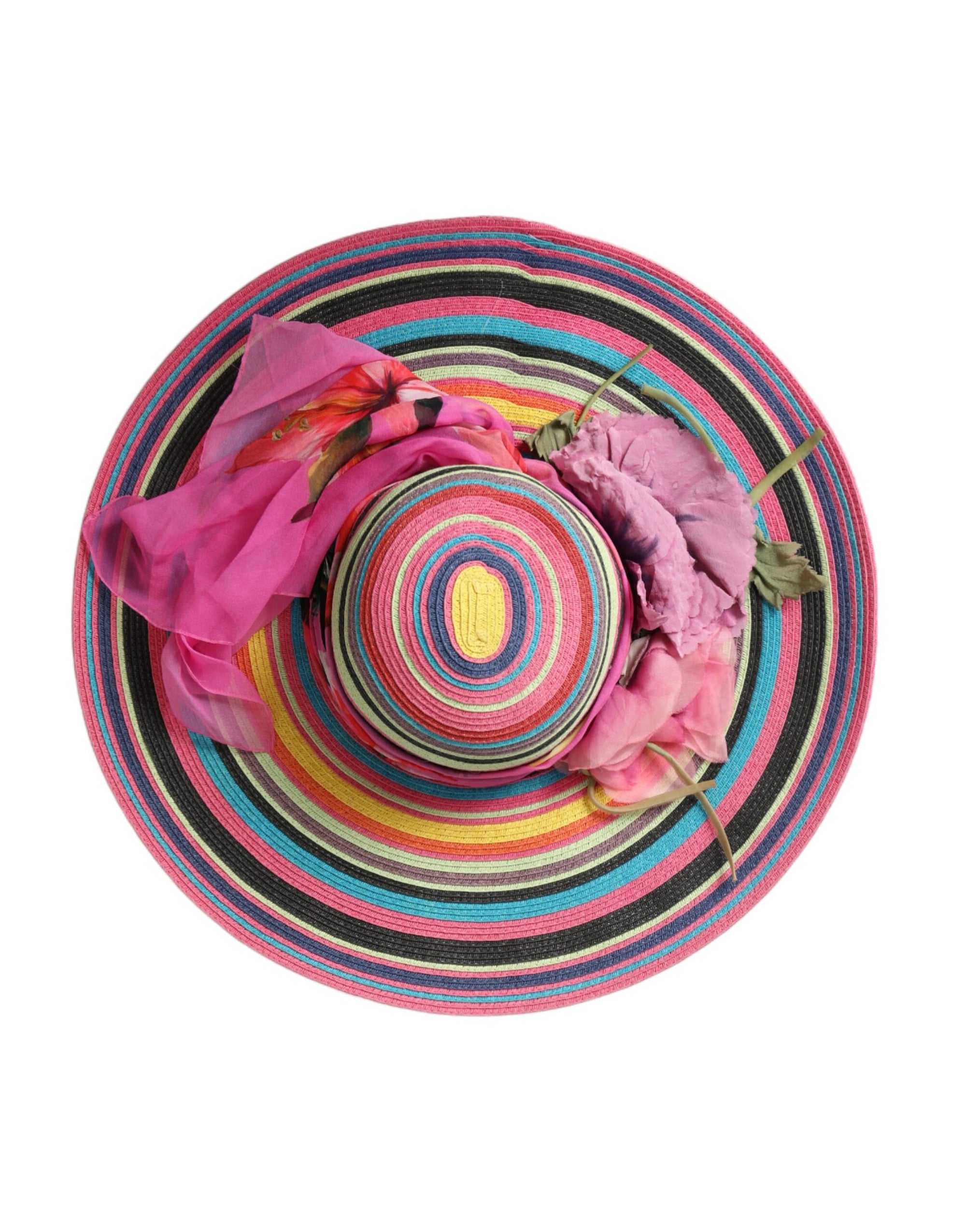 Dolce & Gabbana Multicolor Fantasy Wide Brim Floppy Hat - Maison Luxe