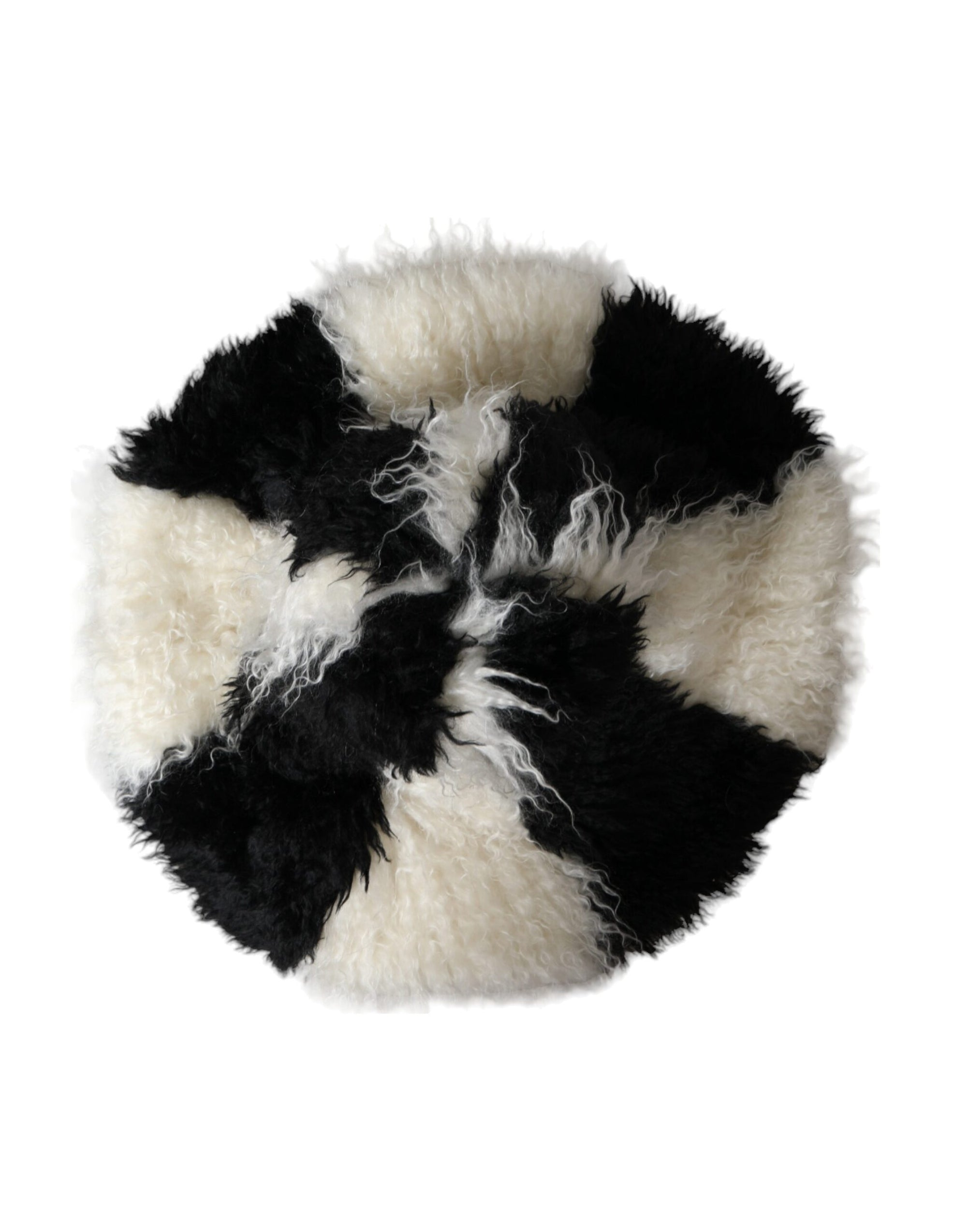 Dolce & Gabbana Black White Stripes Mohair Fur Bucket Hat - Maison Luxe