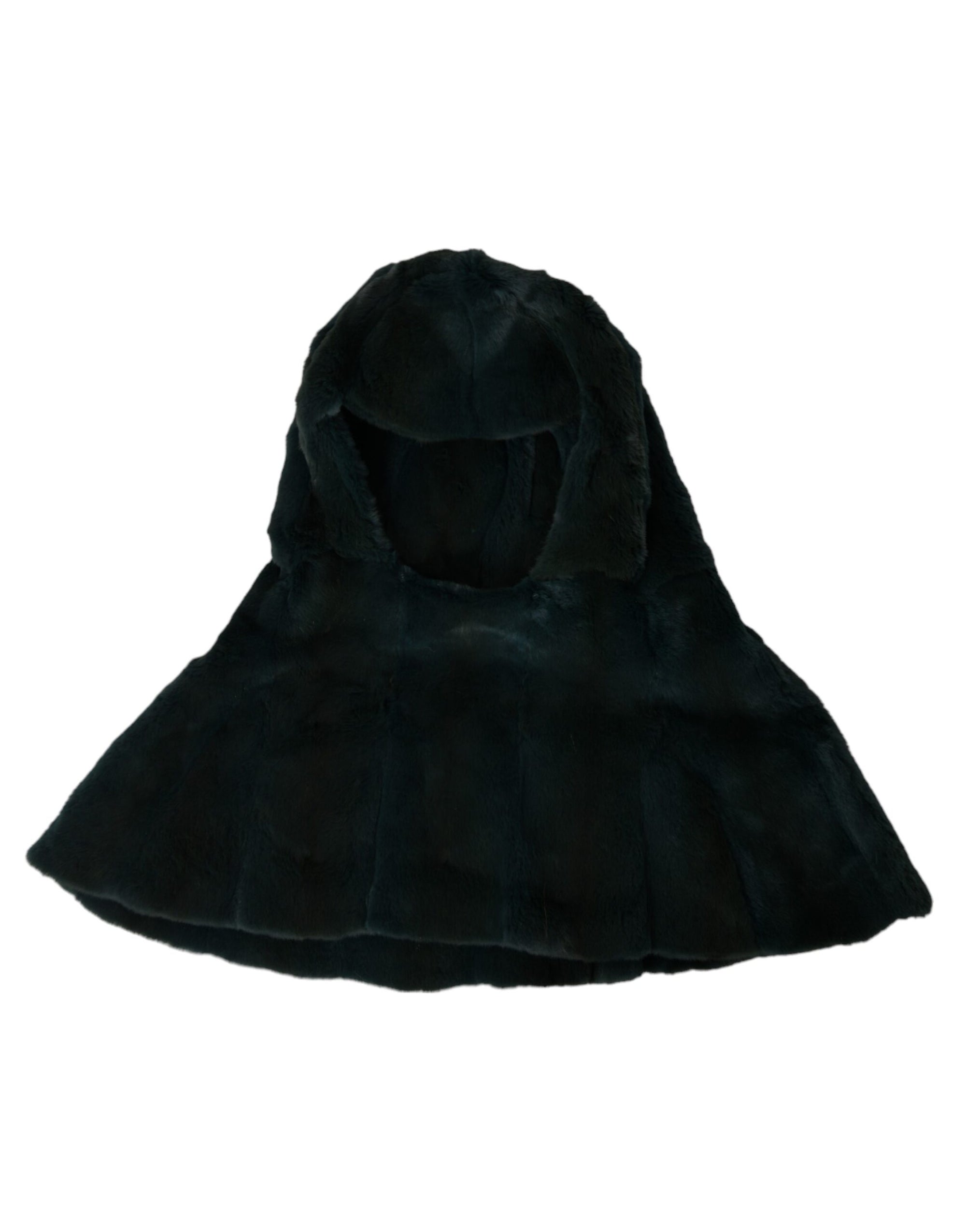 Dolce & Gabbana Black Weasel Fur Whole Head Wrap Hat - Maison Luxe