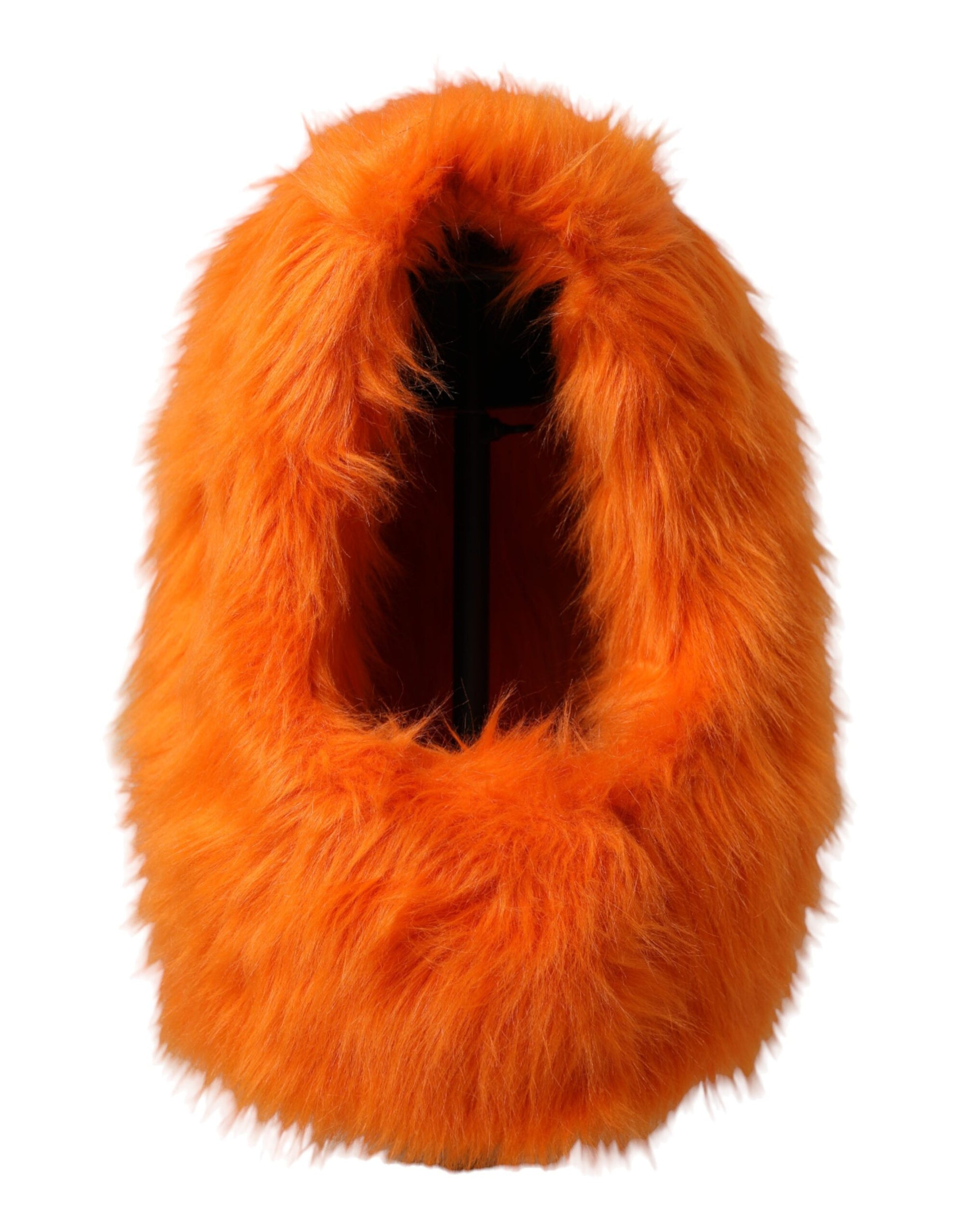 Dolce & Gabbana Orange Faux Fur Whole Head Wrap Hat - Maison Luxe