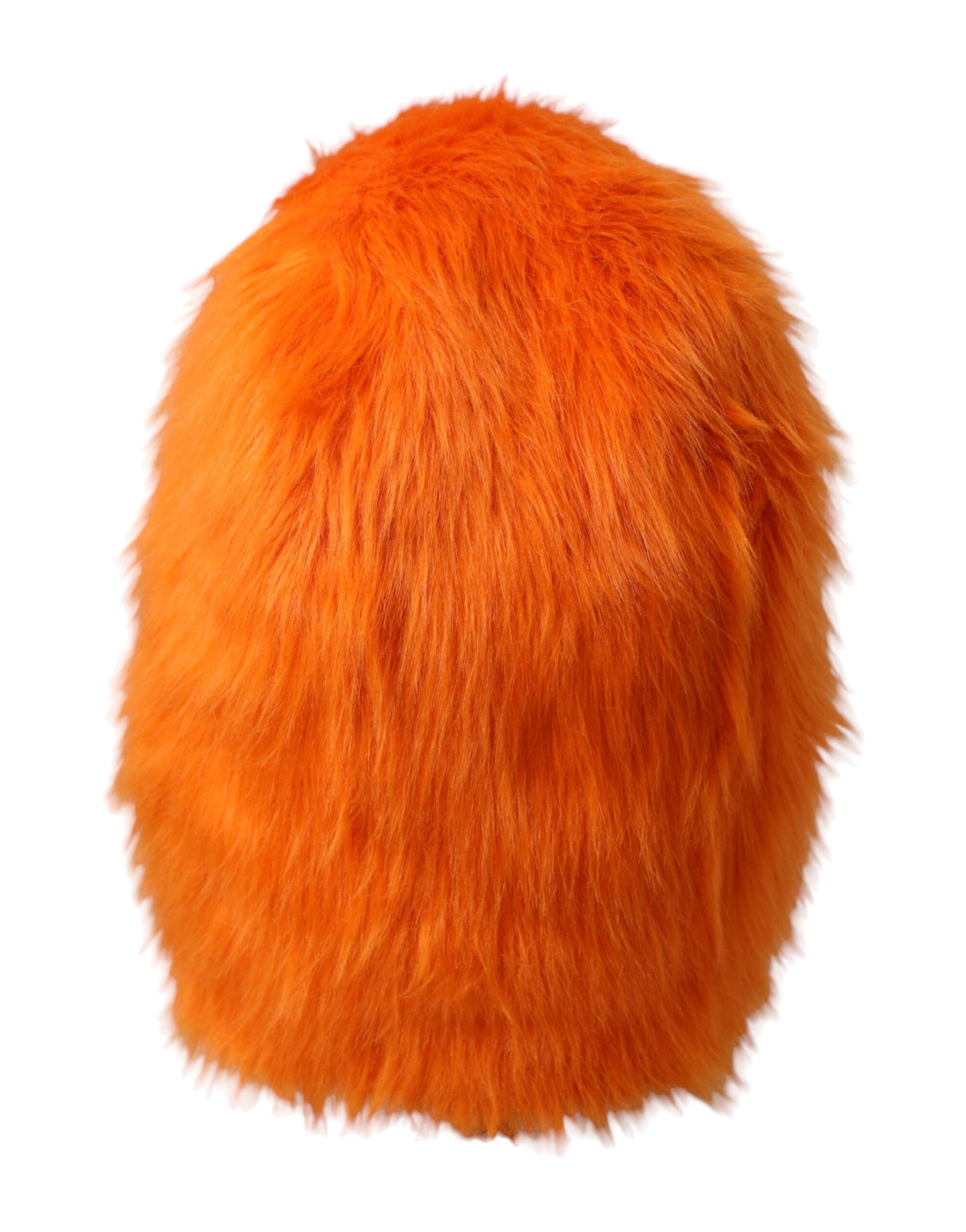 Dolce & Gabbana Orange Faux Fur Whole Head Wrap Hat - Maison Luxe