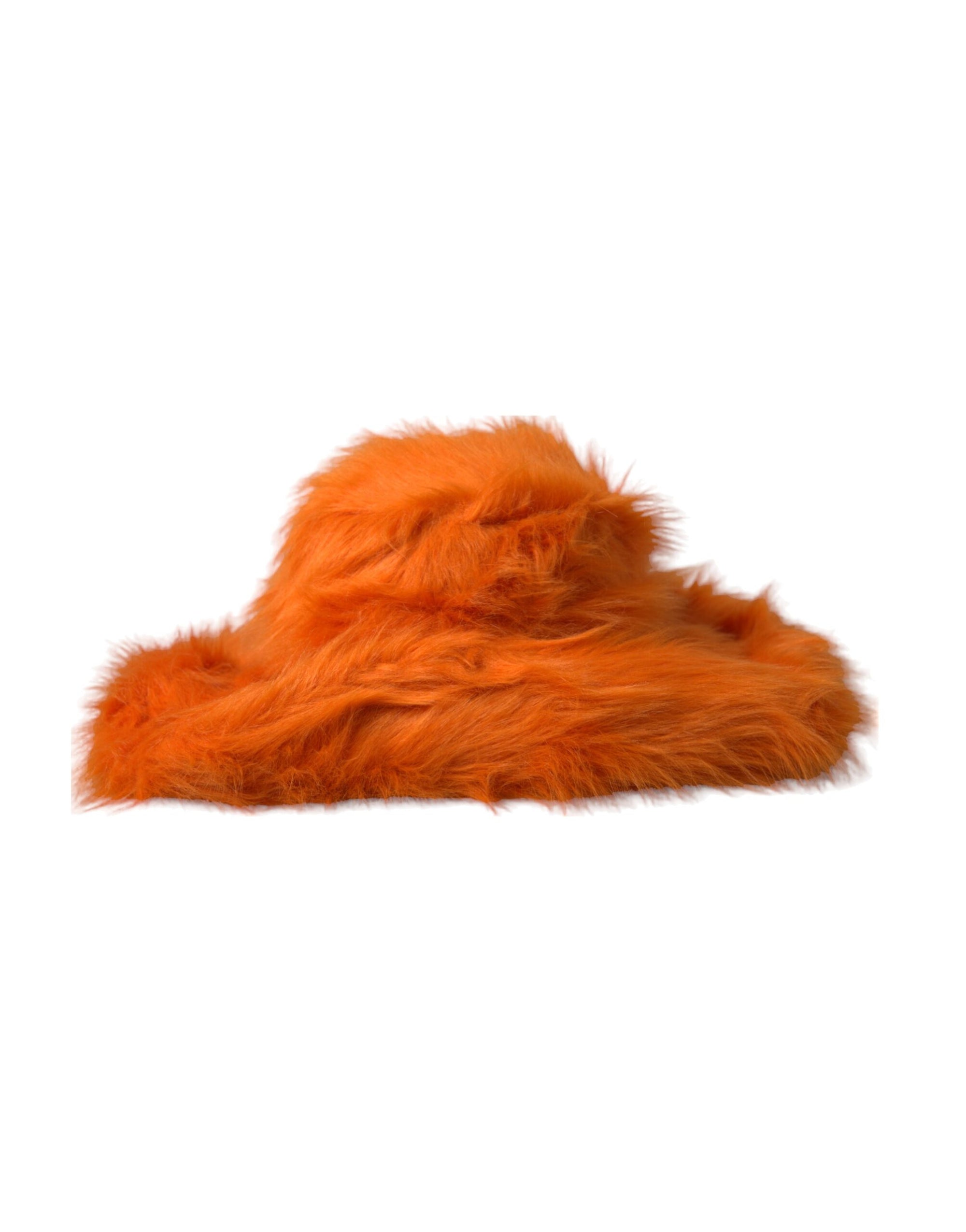 Dolce & Gabbana Orange Faux Fur Polyester Fedora Hat - Maison Luxe