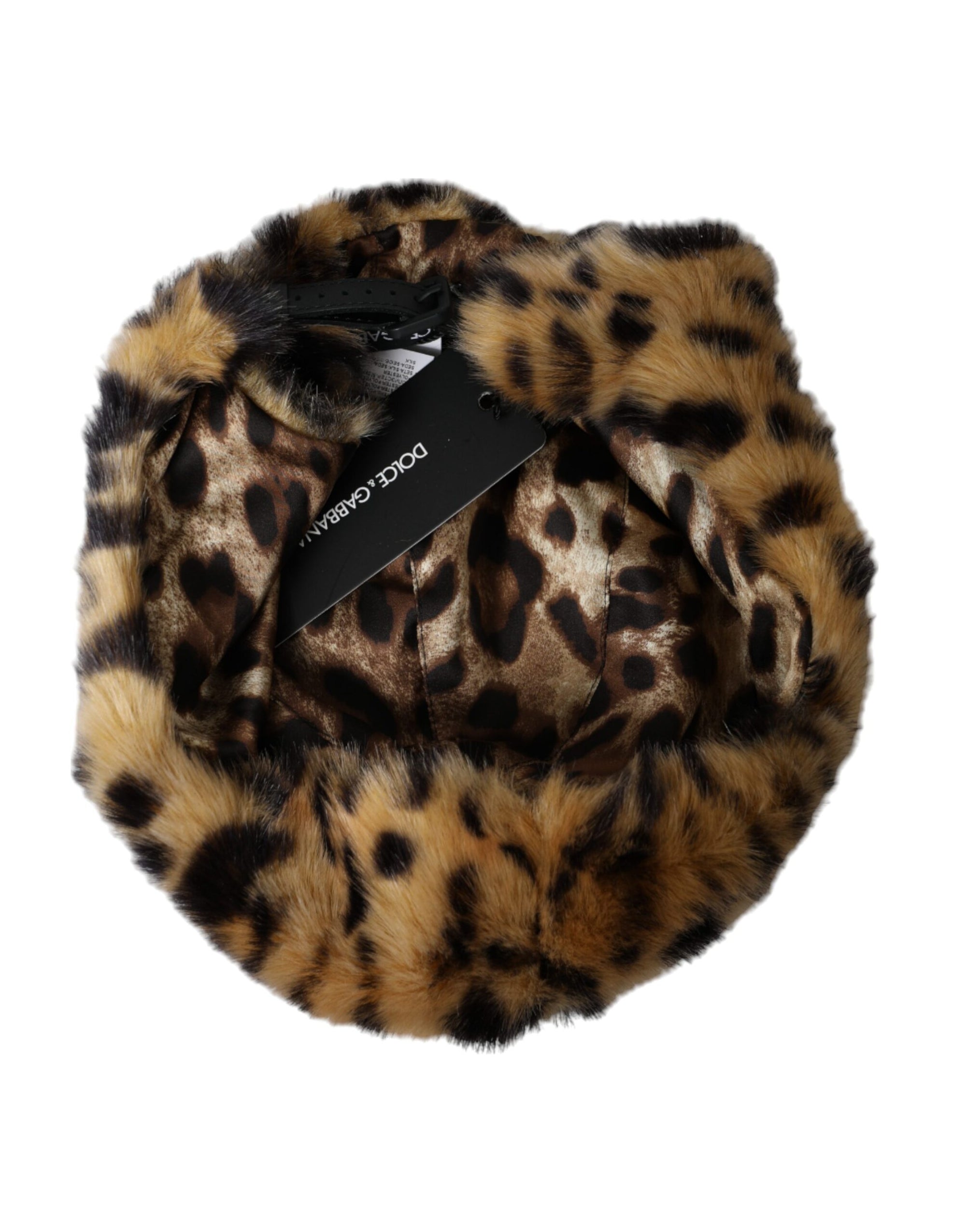Dolce & Gabbana Brown Leopard Fur Women Bucket Hat - Maison Luxe