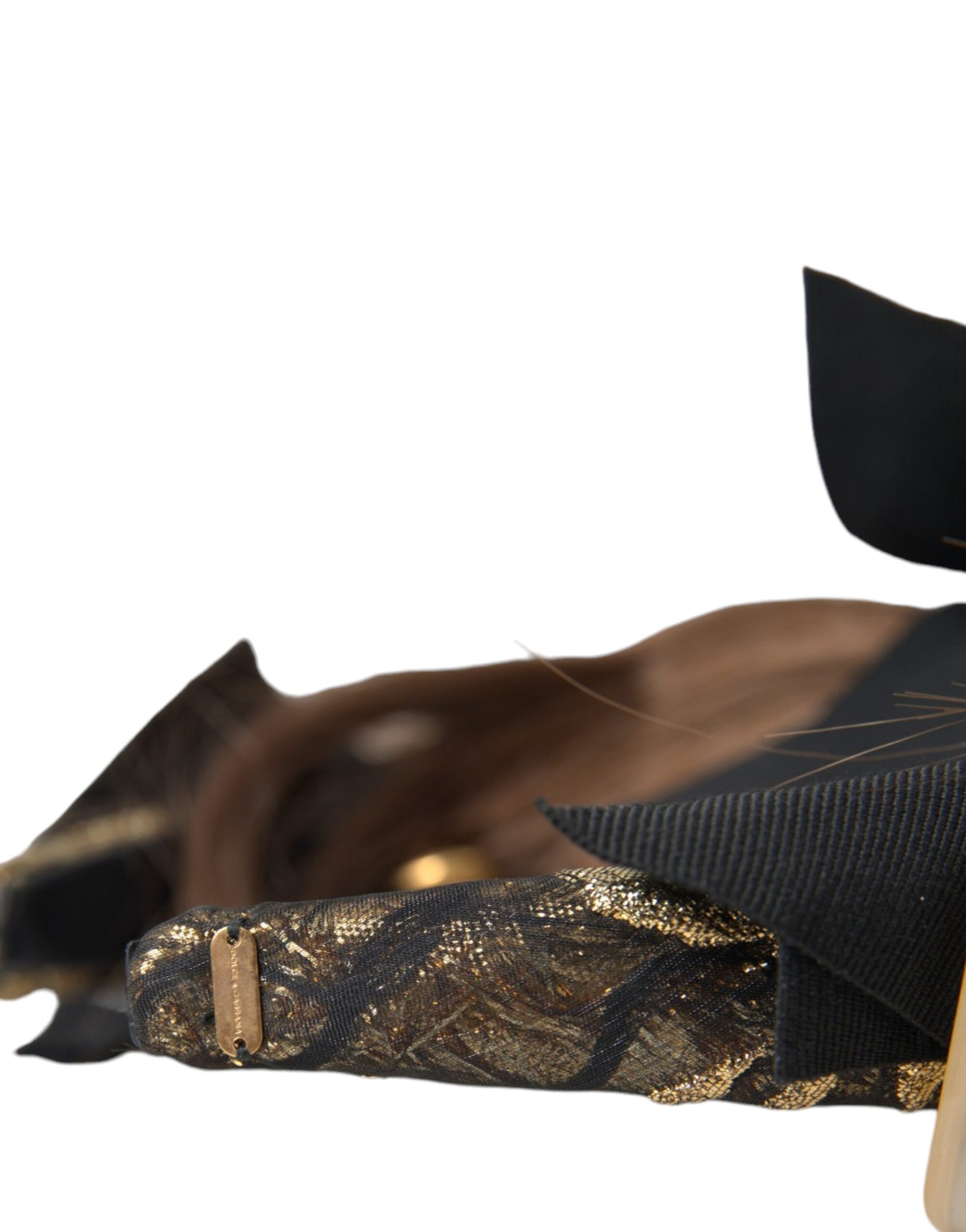 Dolce & Gabbana Black Crystal Button Brown Hair Women Headband Diadem - Maison Luxe