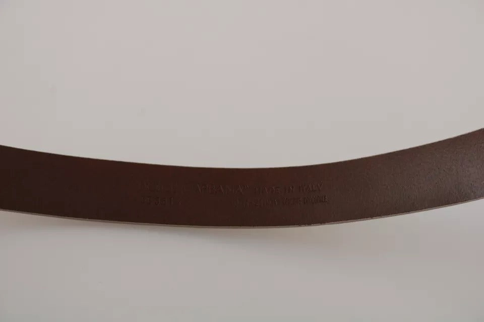 Dolce & Gabbana Cream Beige Gold Buckle Waist Leather Belt - Maison Luxe