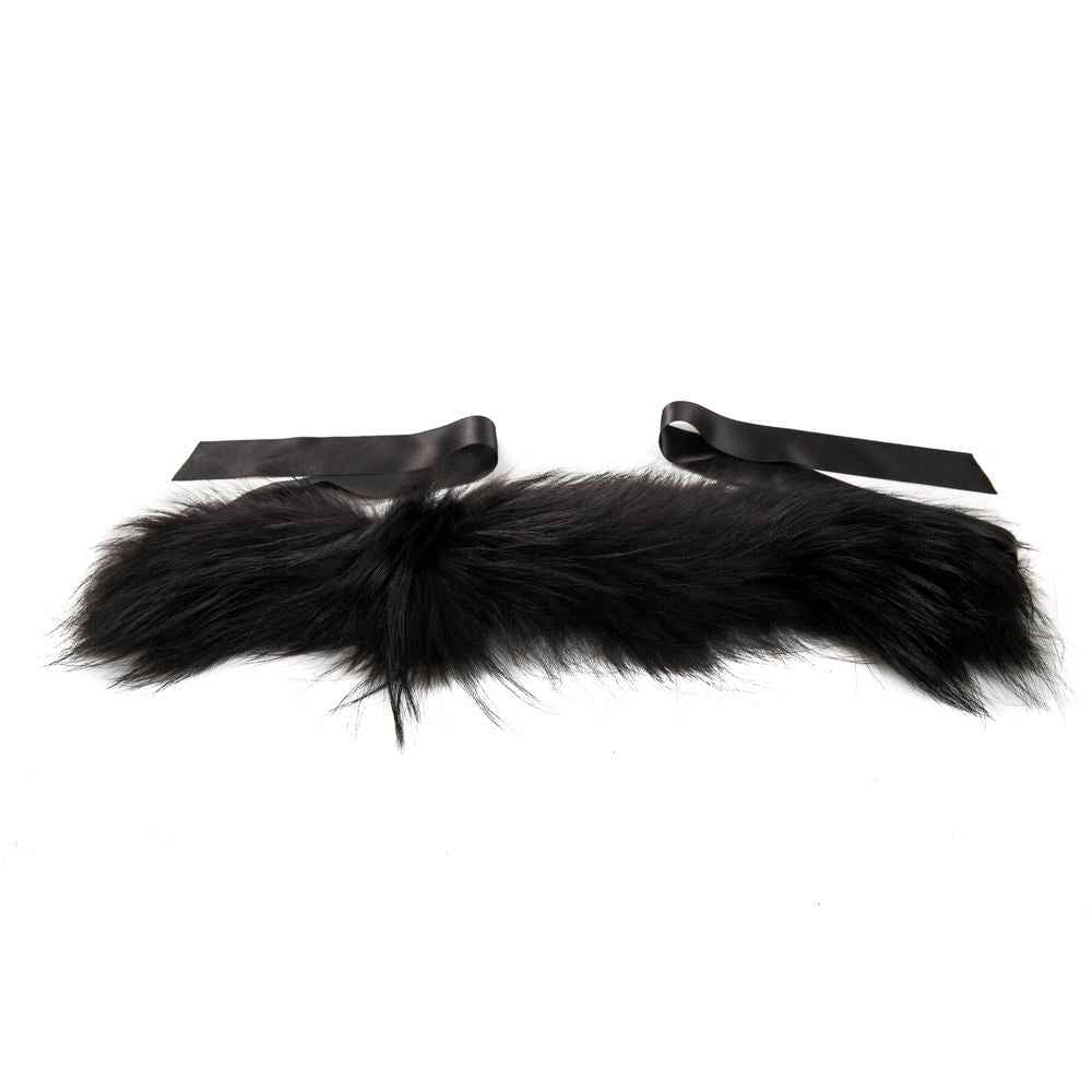 BYBLOS Black Raccoon Fur Women Neckwarmer