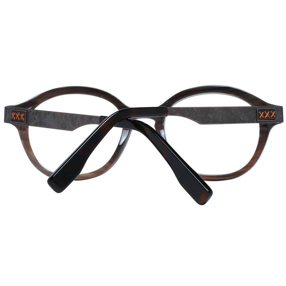Ermenegildo Zegna Brown Men Glasses Frame