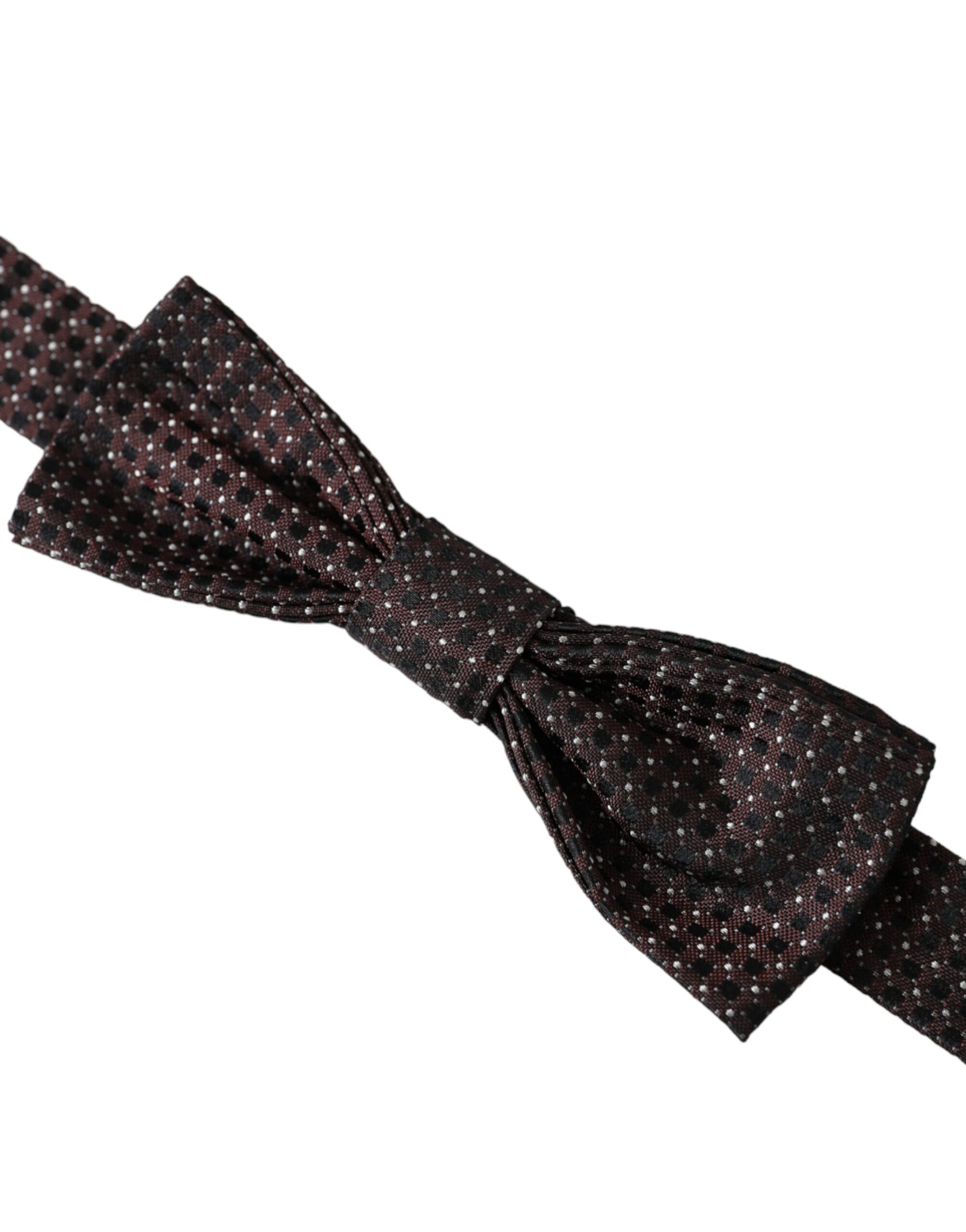Dolce & Gabbana Brown Fantasy Silk Adjustable Neck Men Papillon Bow Tie - Maison Luxe