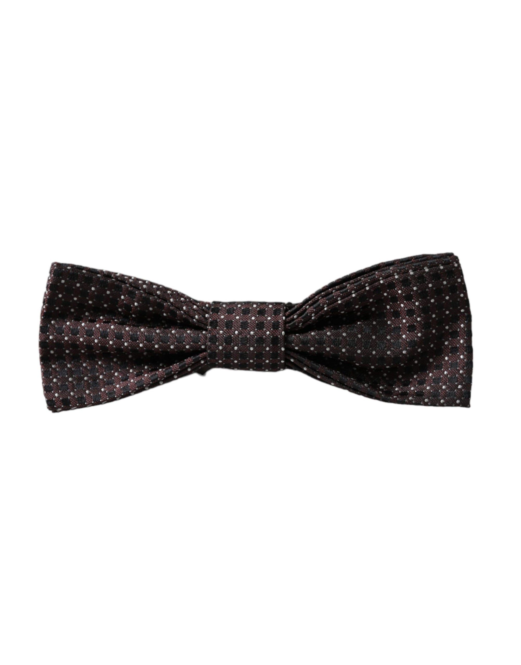 Dolce & Gabbana Brown Fantasy Silk Adjustable Neck Men Papillon Bow Tie - Maison Luxe
