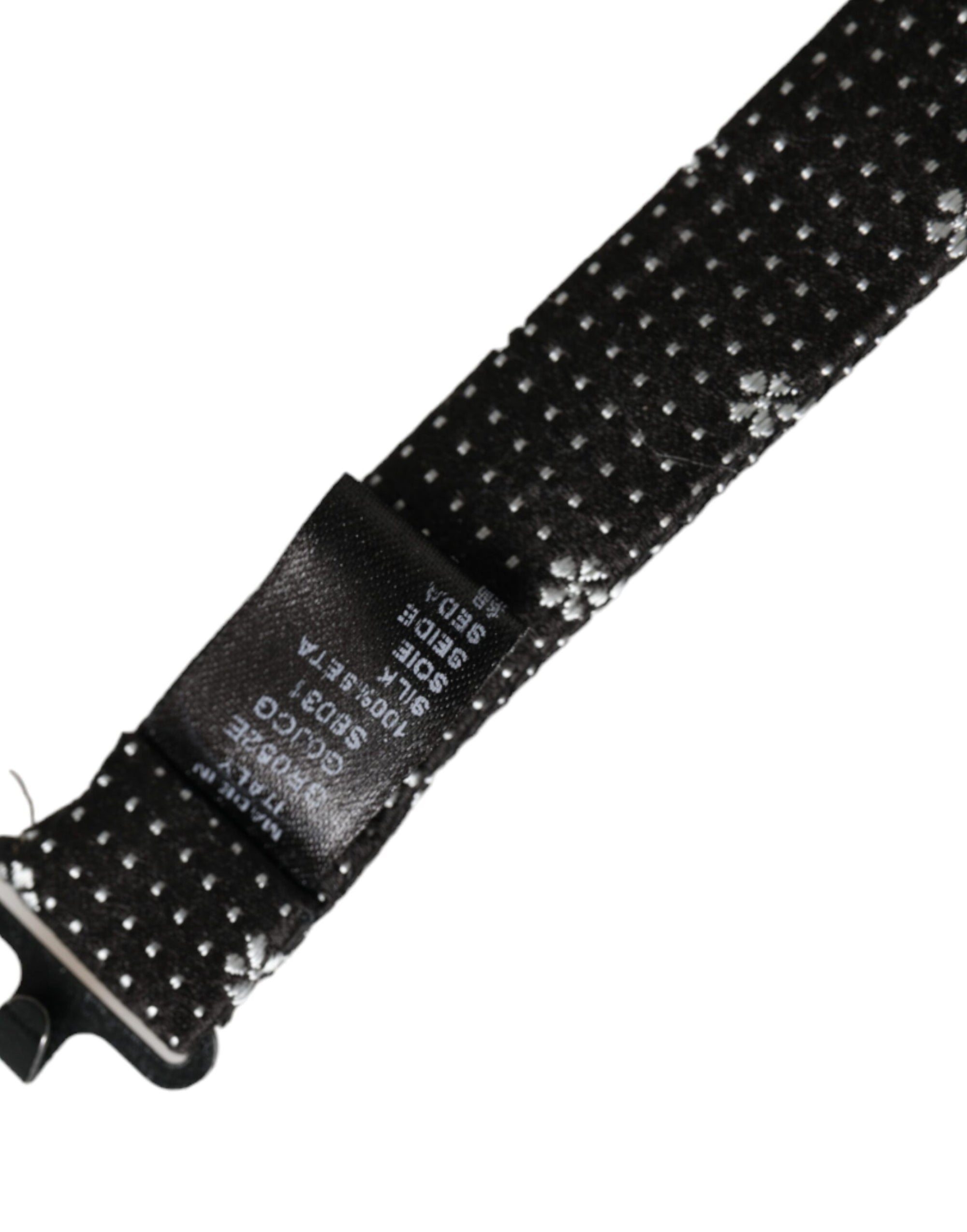 Dolce & Gabbana Black Silk Floral Adjustable Neck Men Papillon Bow Tie - Maison Luxe