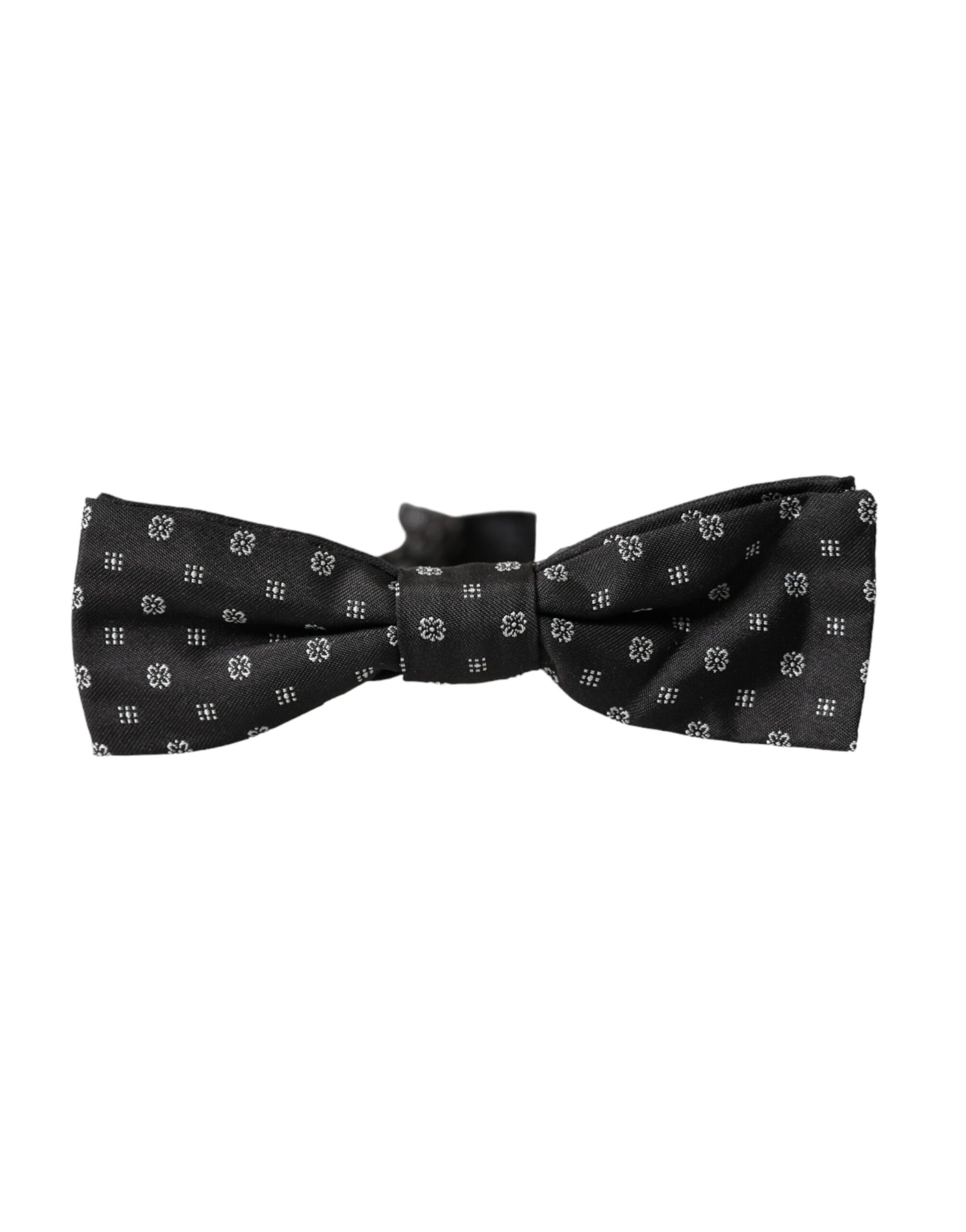 Dolce & Gabbana Black Silk Fantasy Adjustable Neck Men Papillon Bow Tie - Maison Luxe
