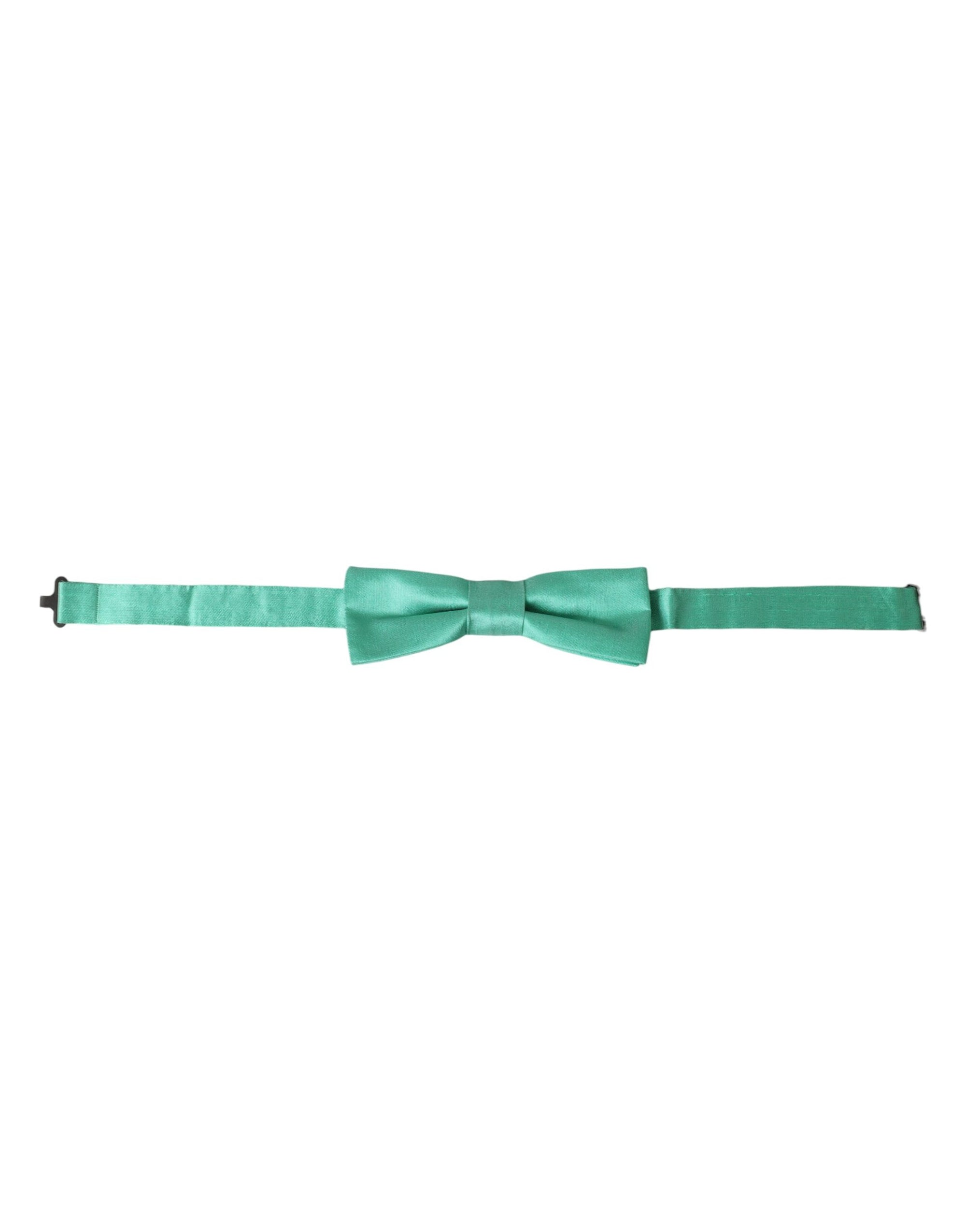Dolce & Gabbana Mint Green Silk Adjustable Neck Men Bow Tie - Maison Luxe