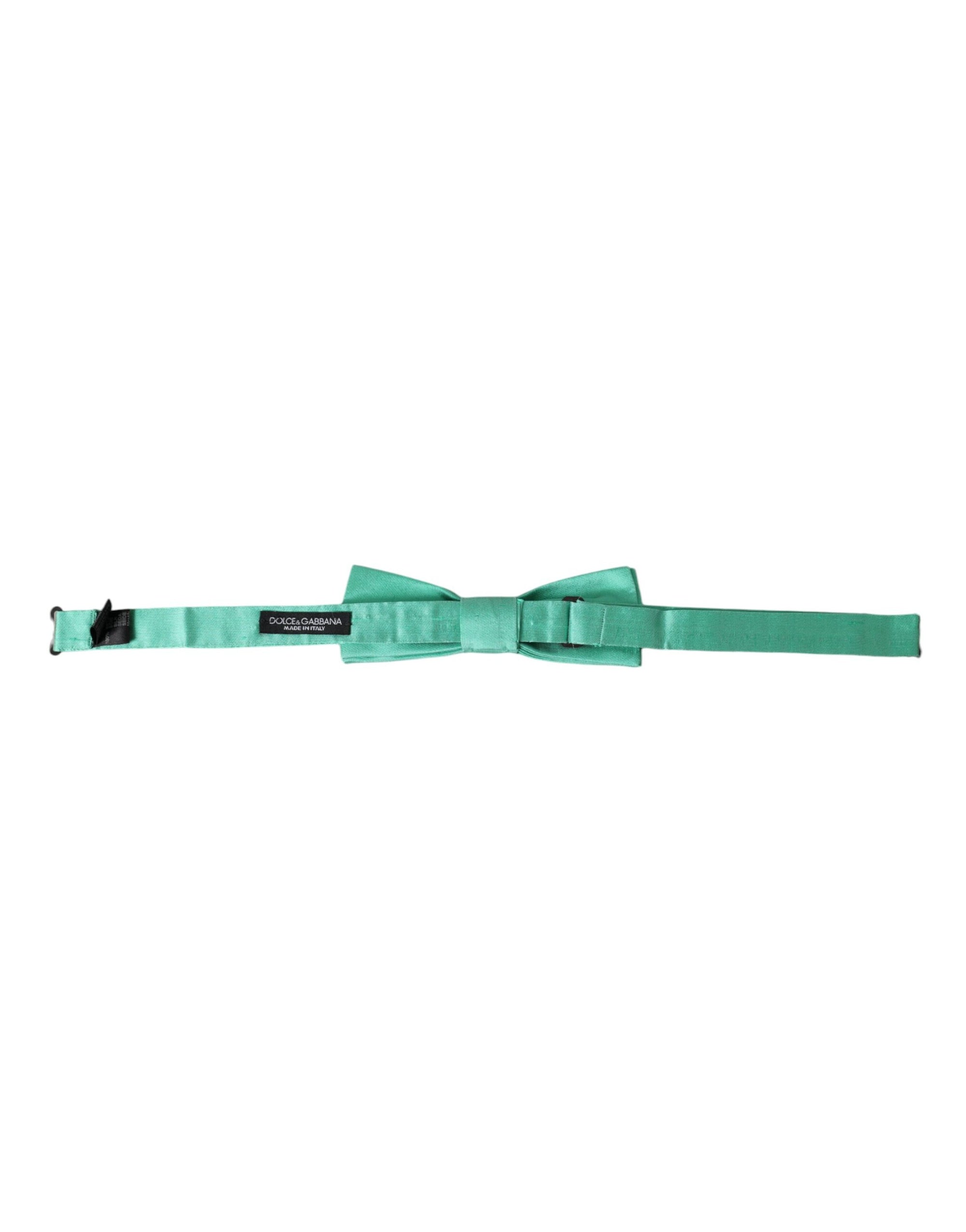 Dolce & Gabbana Mint Green Silk Adjustable Neck Men Bow Tie - Maison Luxe