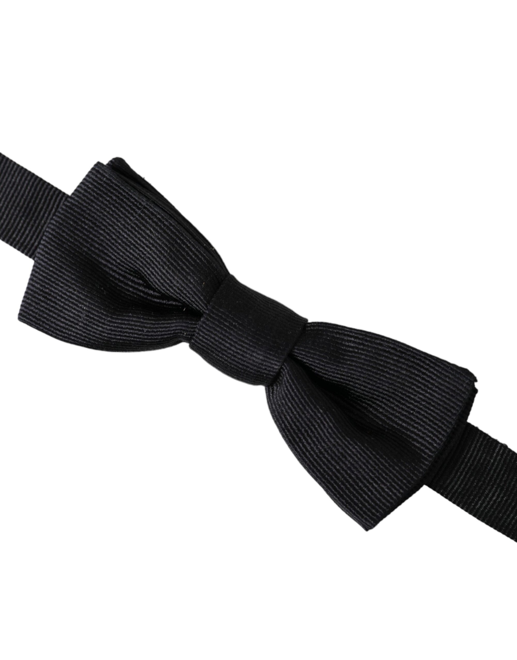 Dolce & Gabbana Black Silk Adjustable Neck Men Bow Tie - Maison Luxe