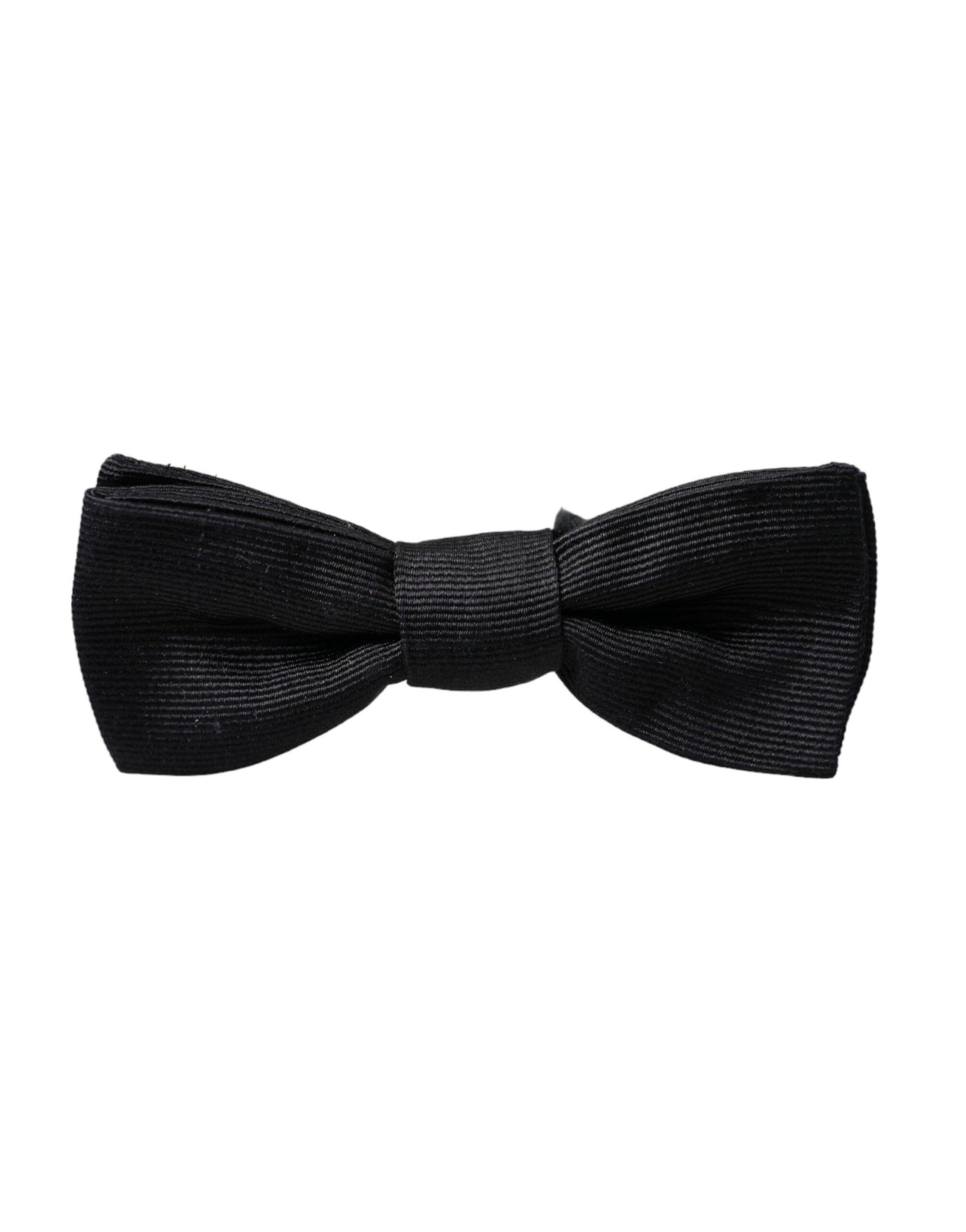 Dolce & Gabbana Black Silk Adjustable Neck Men Bow Tie - Maison Luxe