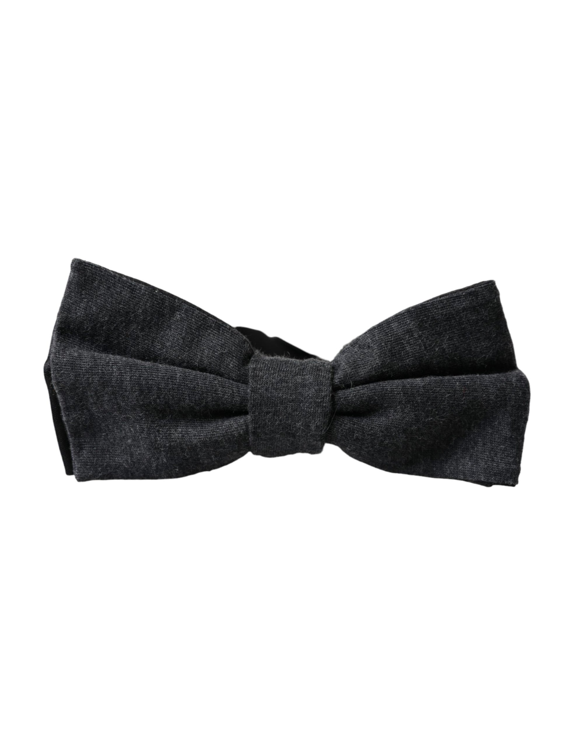Dolce & Gabbana Dark Gray Silk Adjustable Neck Men Bow Tie - Maison Luxe