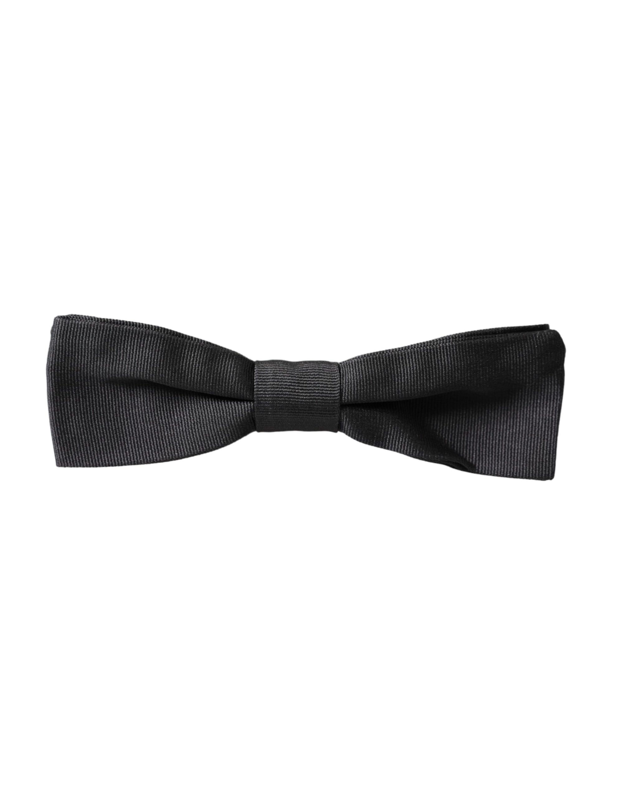 Dolce & Gabbana Black Silk Adjustable Neck Men Bow Tie - Maison Luxe
