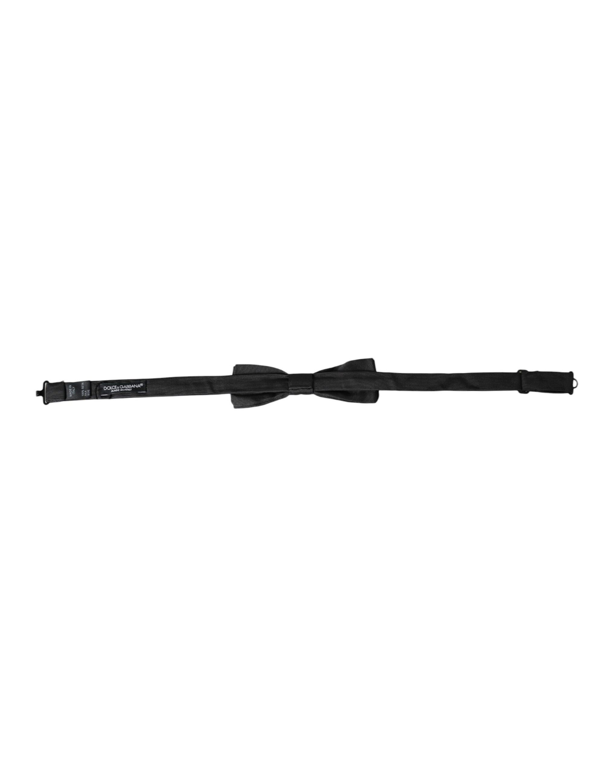 Dolce & Gabbana Black Silk Adjustable Neck Men Bow Tie - Maison Luxe