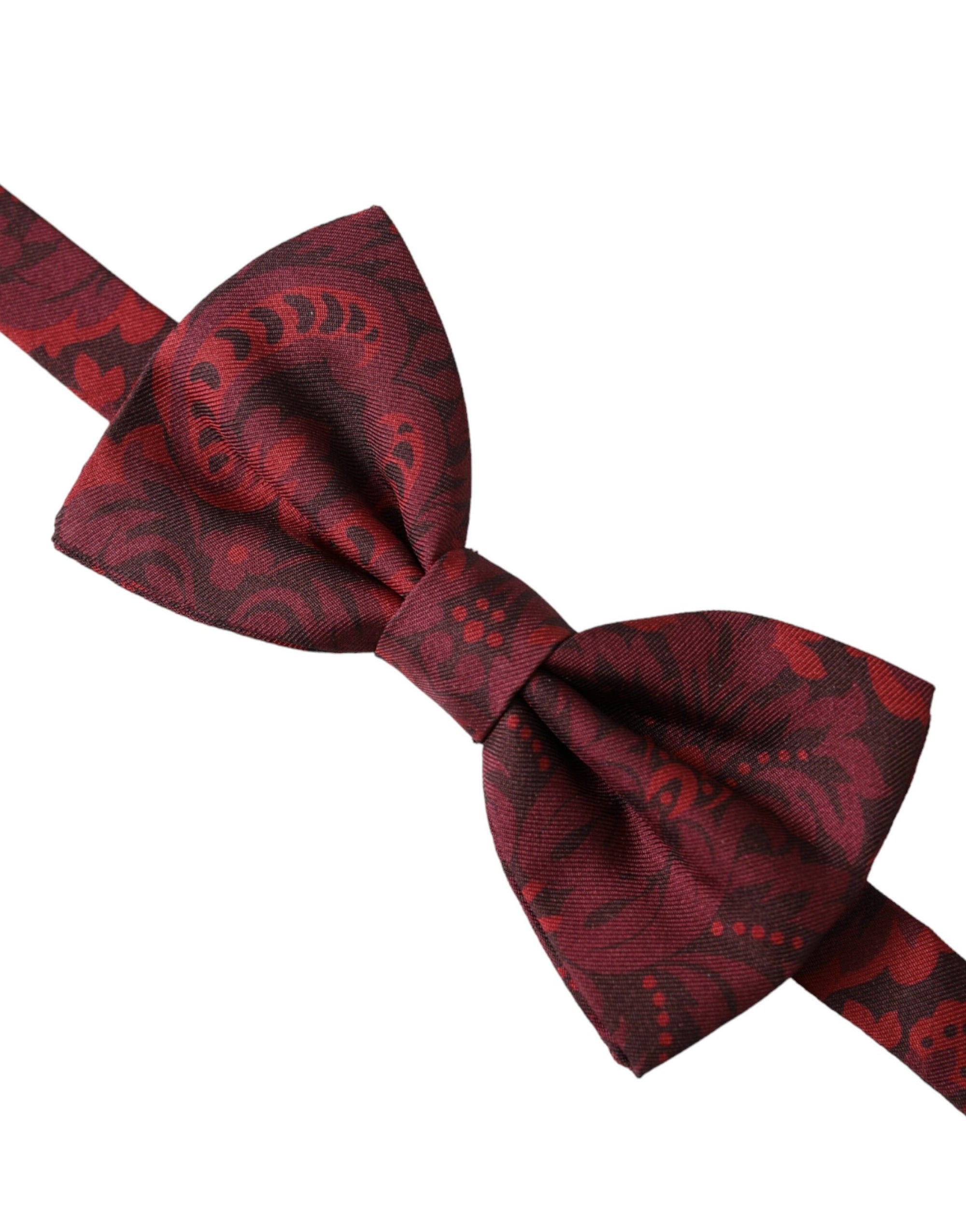 Dolce & Gabbana Red Silk Floral Adjustable Neck Men Bow Tie - Maison Luxe