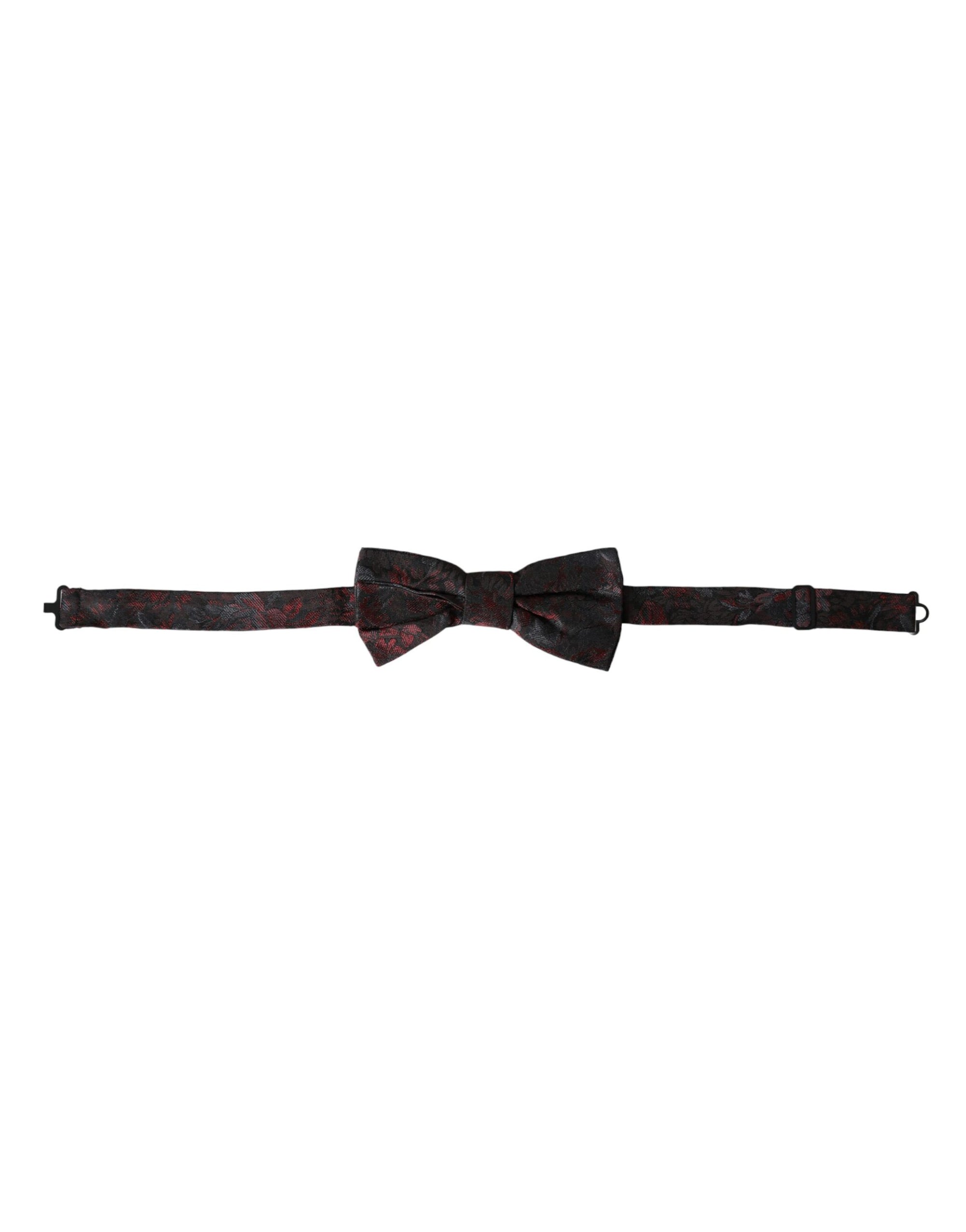 Dolce & Gabbana Red Black Floral Adjustable Neck Men Bow Tie - Maison Luxe